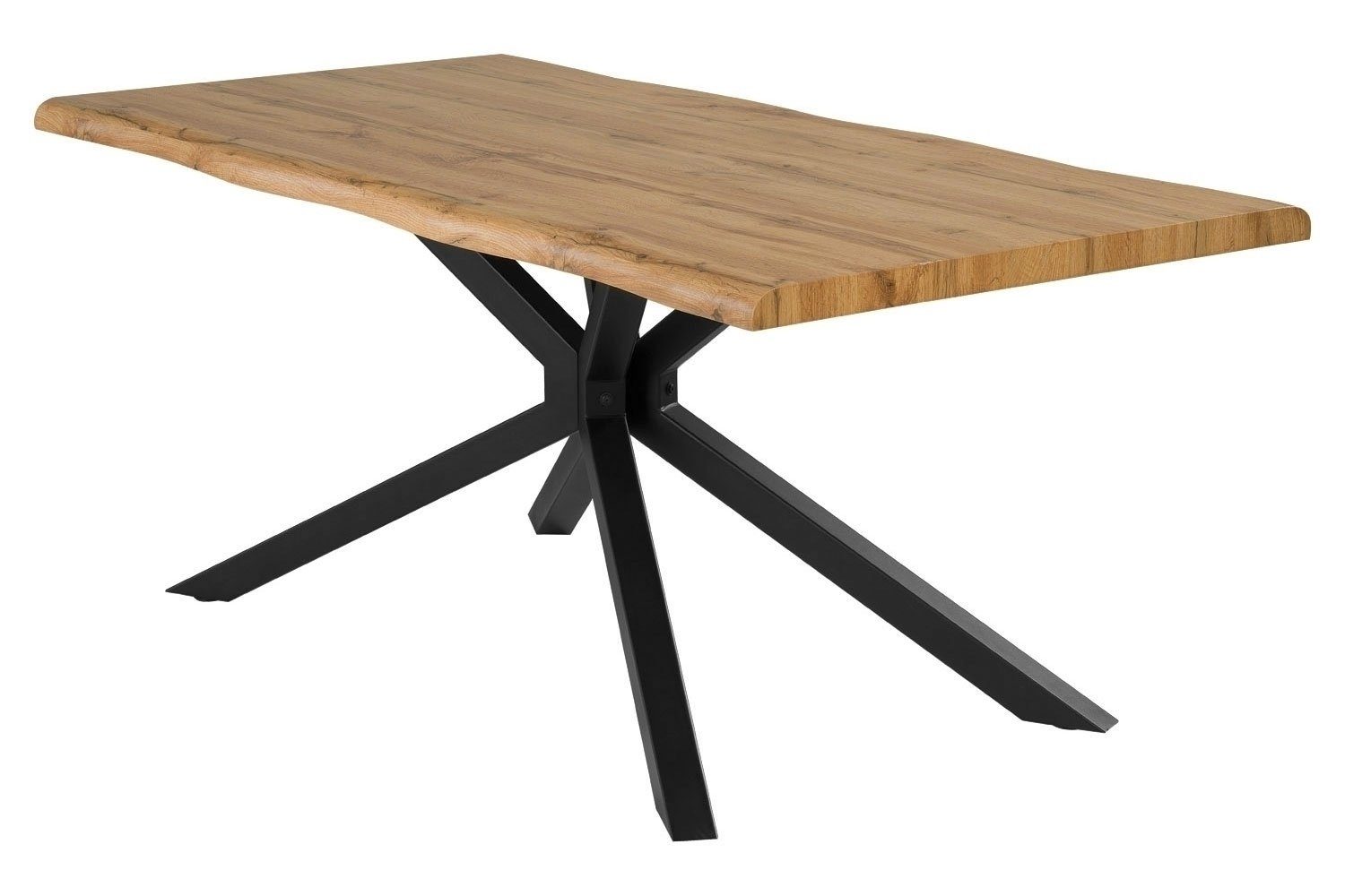 Procom Esstisch STACY, 180 x 90 cm, Schwarz, Wildeiche Dekor, Metallgestell günstig online kaufen