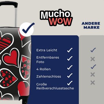 MuchoWow Handgepäckkoffer Mädchen - Herz - Liebe - Muster - Mädchen - Kinder - Kind, 4 Rollen, Reisetasche mit rollen, Handgepäck für Ferien, Trolley, Reisekoffer