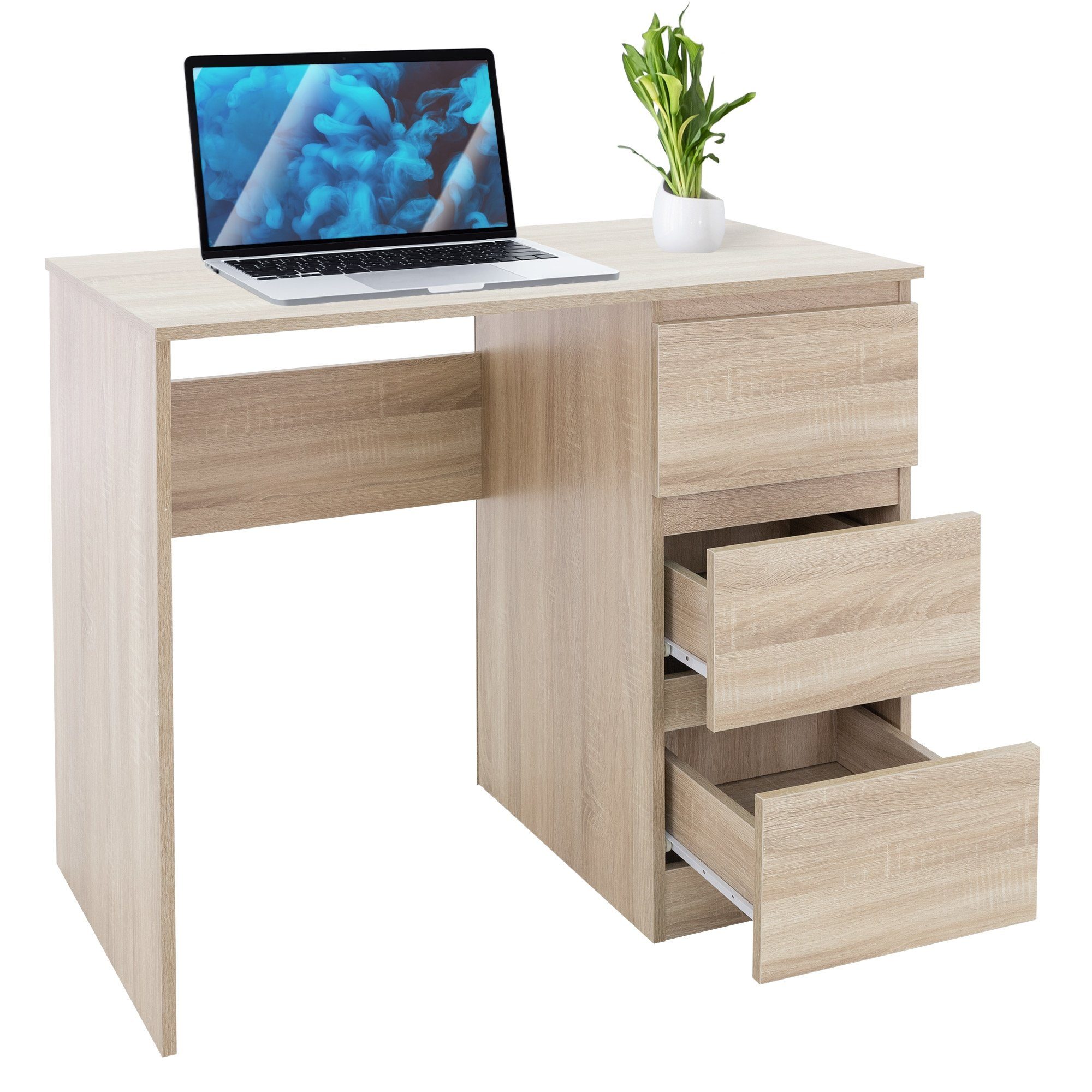 Schreibtisch Schreibtisch Sonoma-Eiche cm 90x76x50 ML-DESIGN