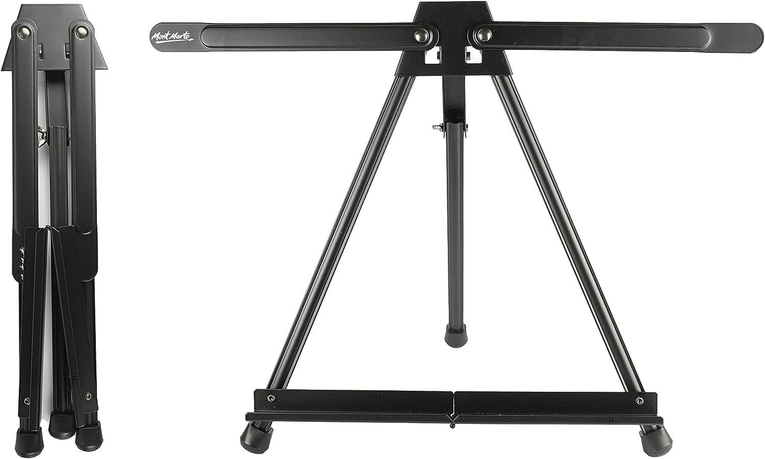 Mont Marte Tischstaffelei Aluminium – 56 cm Höhe – Ideal für Leinwände und Keilrahmen bis 50 cm, Perfekt für Ateliers, Veranstaltungen und Events