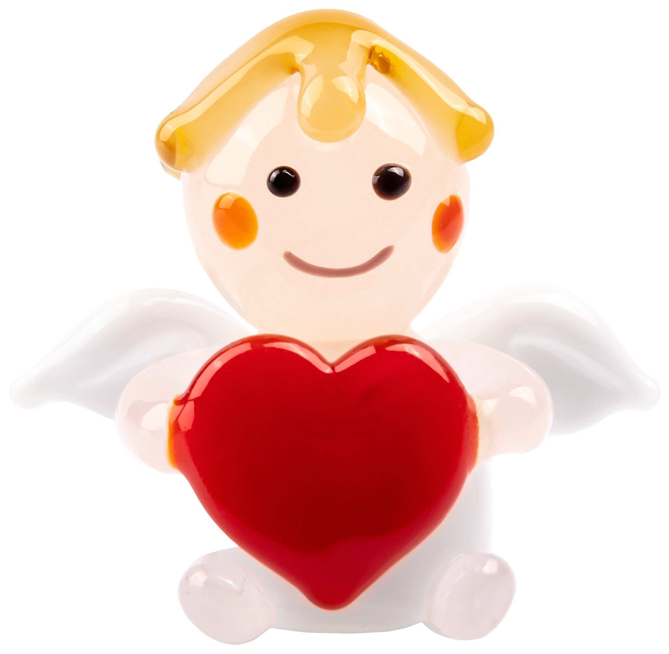SIKORA Tierfigur 27XS Mini Glasfigur Engel mit Herz H ca. 1,4 cm