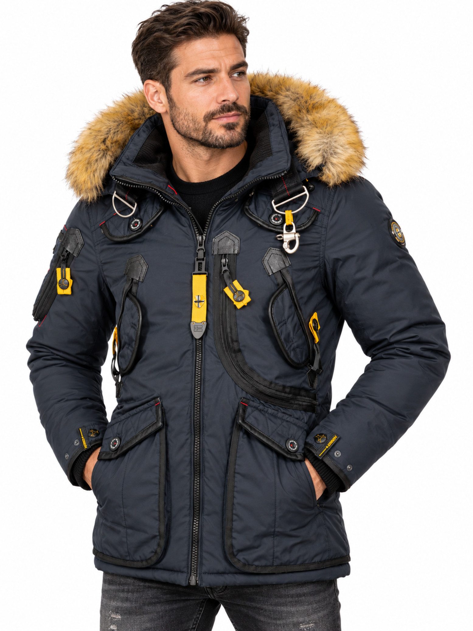 Geographical Norway Parka Winter Jacke Parka Outdoorjacke Mantel Steppjacke warm Gesteppt Luxus