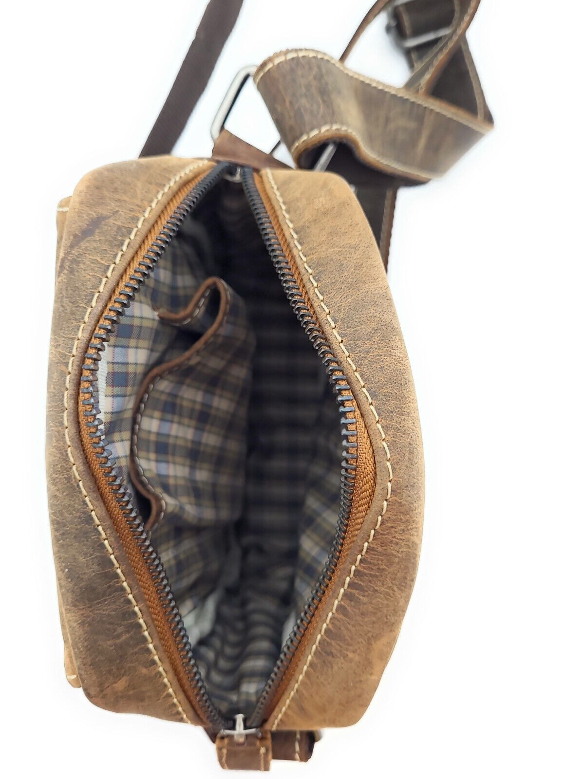 Ven Tomy Umhängetasche kleine Schultertasche Crossbag aus Büffelleder im vintage Look