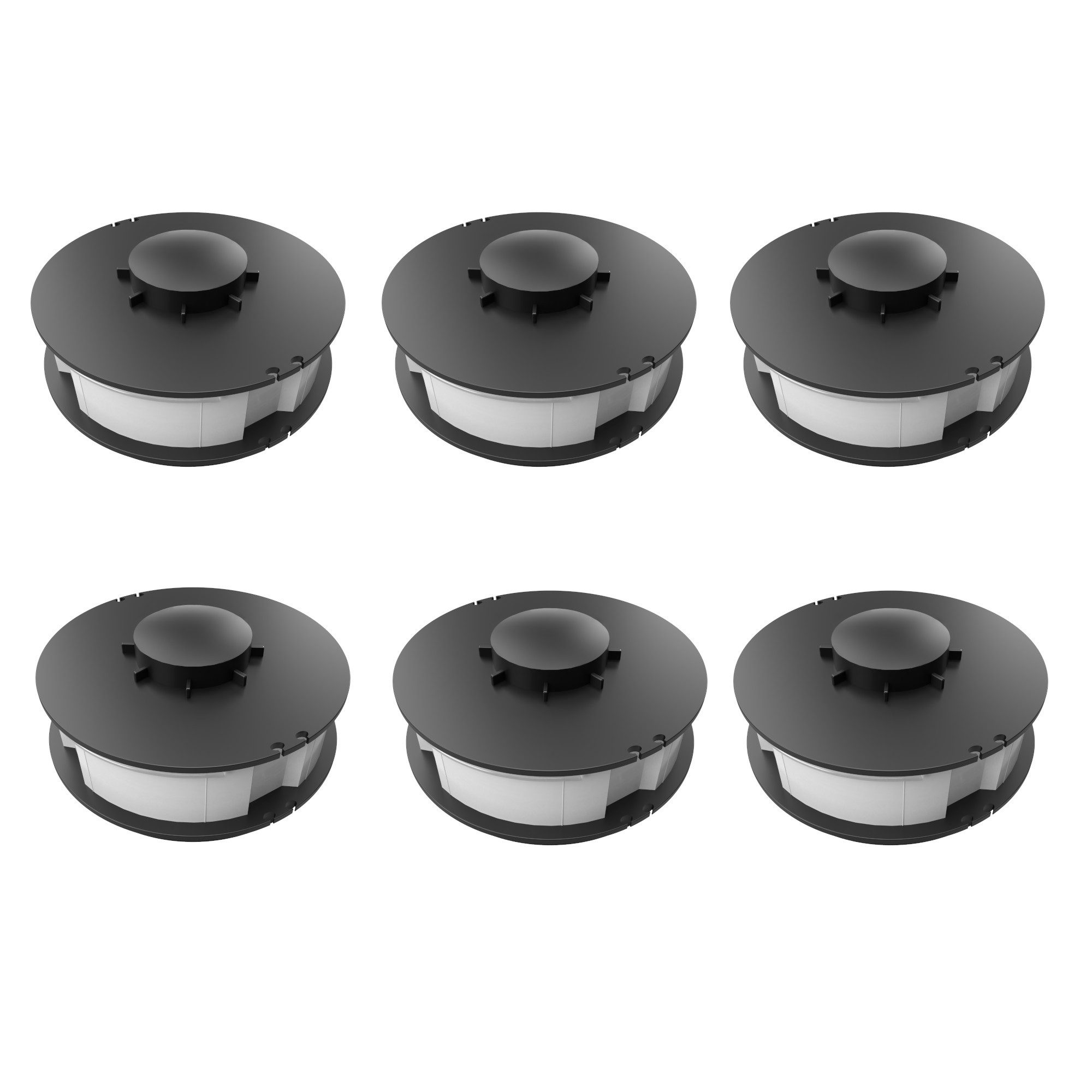 FixedByU Rasentrimmer-Ersatzspule 6er Spulen-Set passend für Ferrex Rasentrimmer, 10 m Fadenlänge, (Spulen-Set, 6-St)