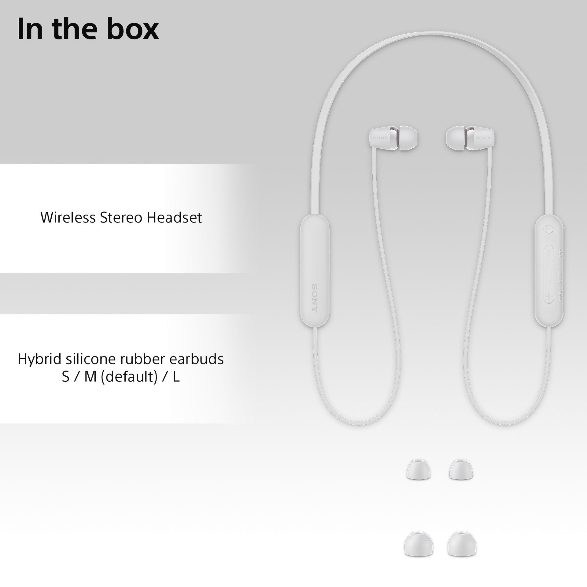 In-Ear-Kopfhörer Sony Kopfhörer In-Ear weiß WI-C100 (Sprachsteuerung)