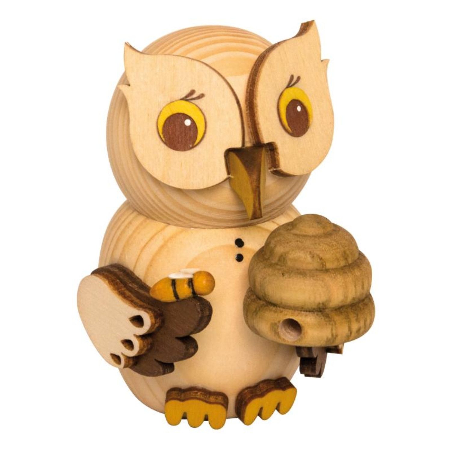 Kuhnert Sammelfigur Kuhnert, Mini Eule Imker, 100% Made in Germany, Erzgebirgische Holzkunst