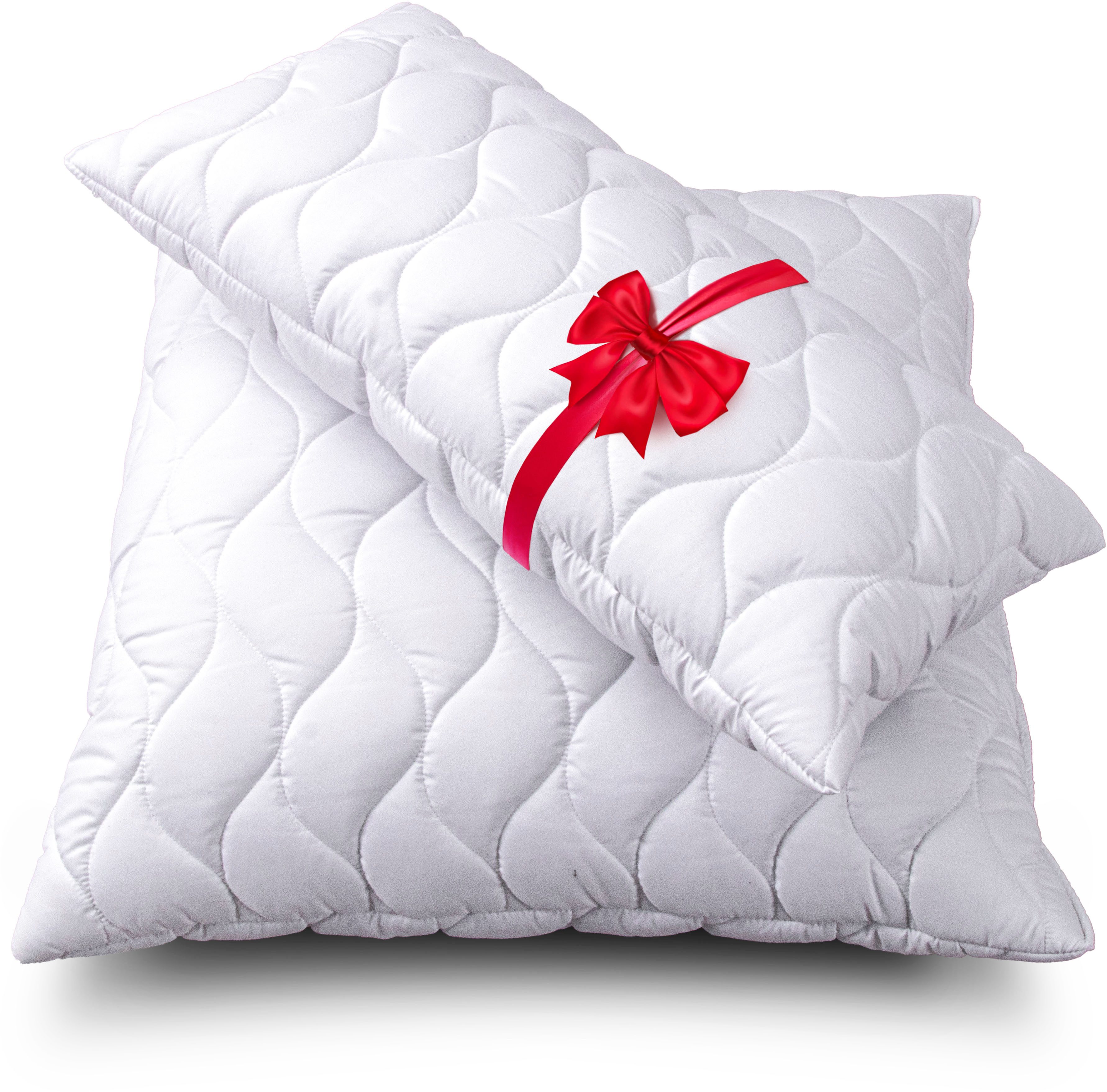 John Cotton Microfaserkissen 2für1, Kopfkissen, ein Kissen gratis, 40x80 cm, 80x80cm, Füllung: 100% Polyester, Bezug: Microfaser, Seitenschläfer, Bauchschläfer, Rückenschläfer, Spar-Set, ergonomisch, strapazierfähig, hochwertig, Kissen im Spar-Set
