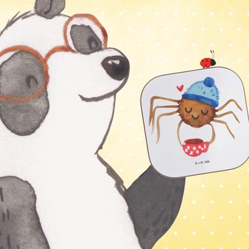 Mr. & Mrs. Panda Getränkeuntersetzer Spinne Agathe Kaffee - Weiß - Geschenk, Weiser Spruch, Merchandise, B, 1-tlg., Handgezeichnete Motive