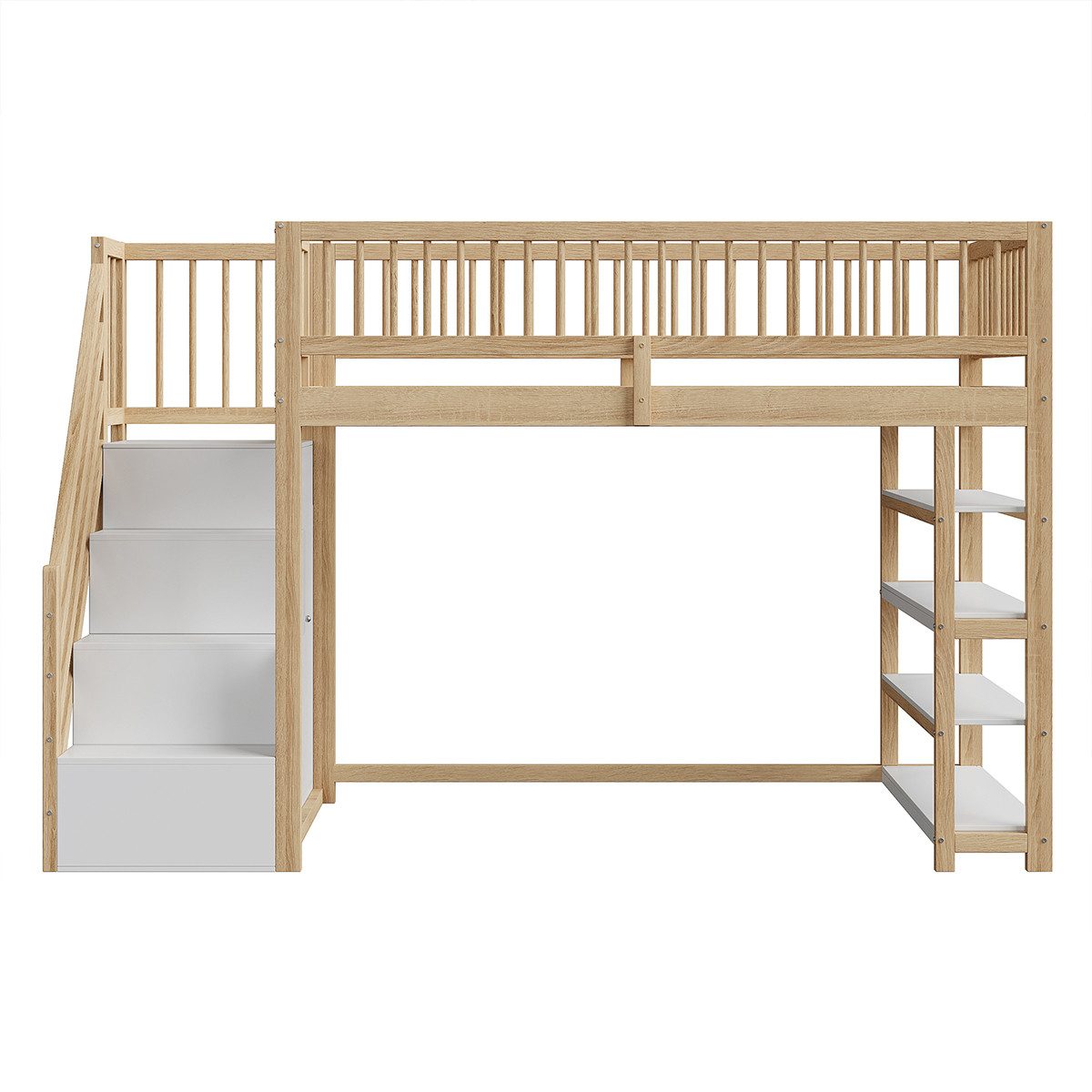 autolock Hochbett Hochbett, Regalen, Massivholzbett, 90 x 200. Reduzierter Preis € 829,99. Unverbindliche Preisempfehlung € 1.089,99, (€ 829,99 pro 1 Stk)