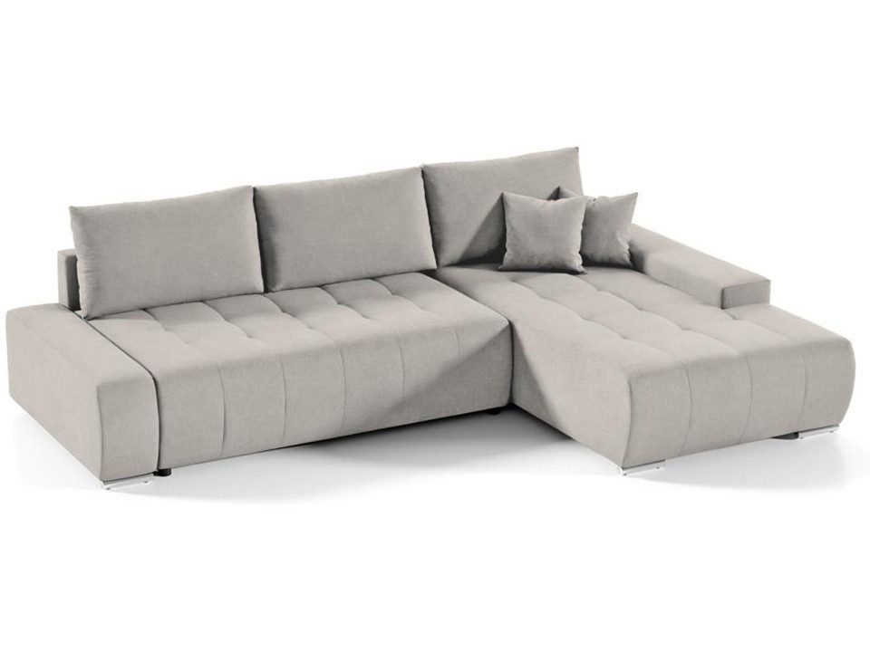 Beautysofa Ecksofa Draco L mit Schlaffunktion, in pflegeleichten Stoffen, Bettkasten