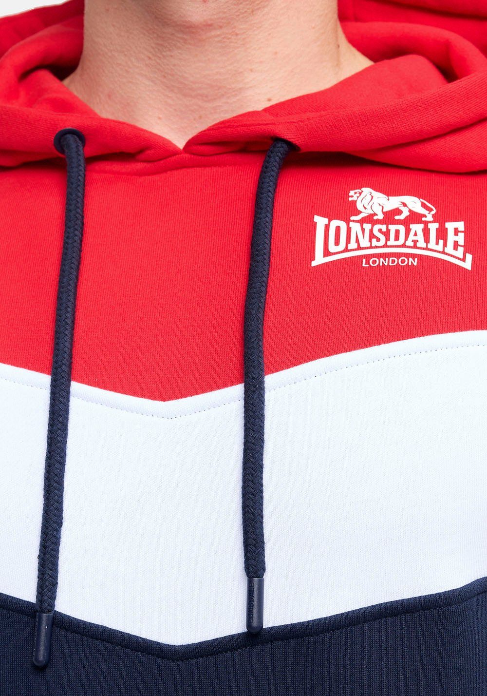 Kapuzensweatshirt Lonsdale Navy/Red/White