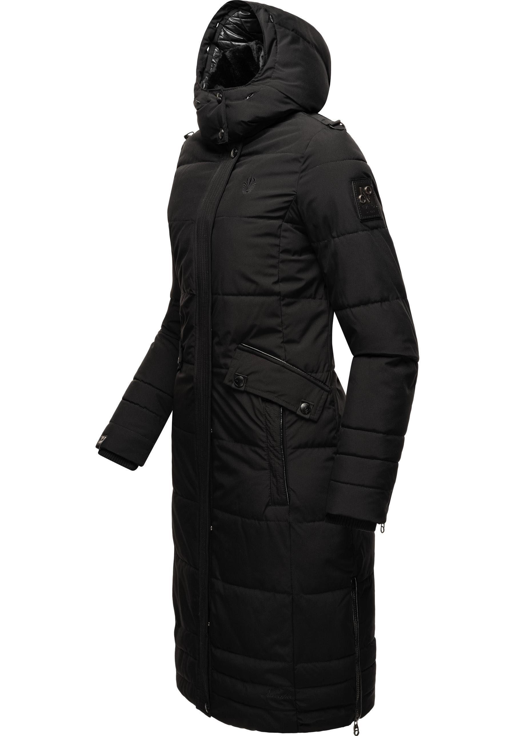 Navahoo Wintermantel Fahmiyaa Edler Steppmantel mit weicher Kunstfellkapuze