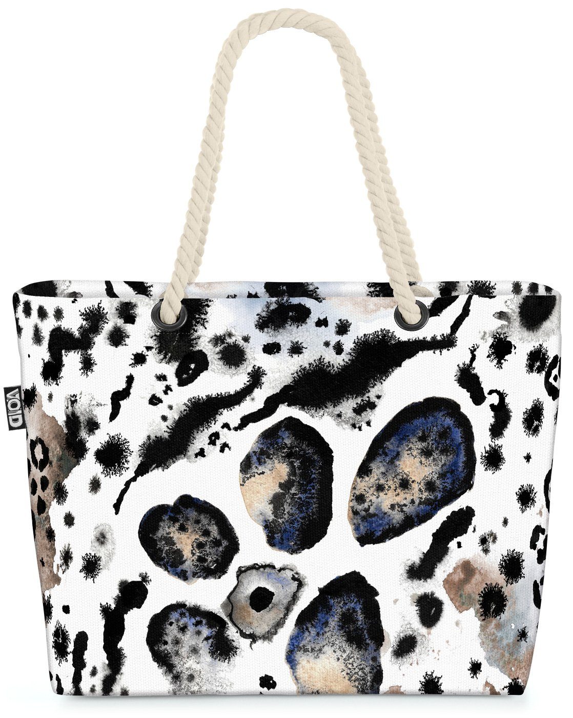 VOID Strandtasche (1-tlg), Animal Print gemalt Beach Bag Leopard Raubkatze Katze Wildkatze Afrika Safari | Strandtaschen
