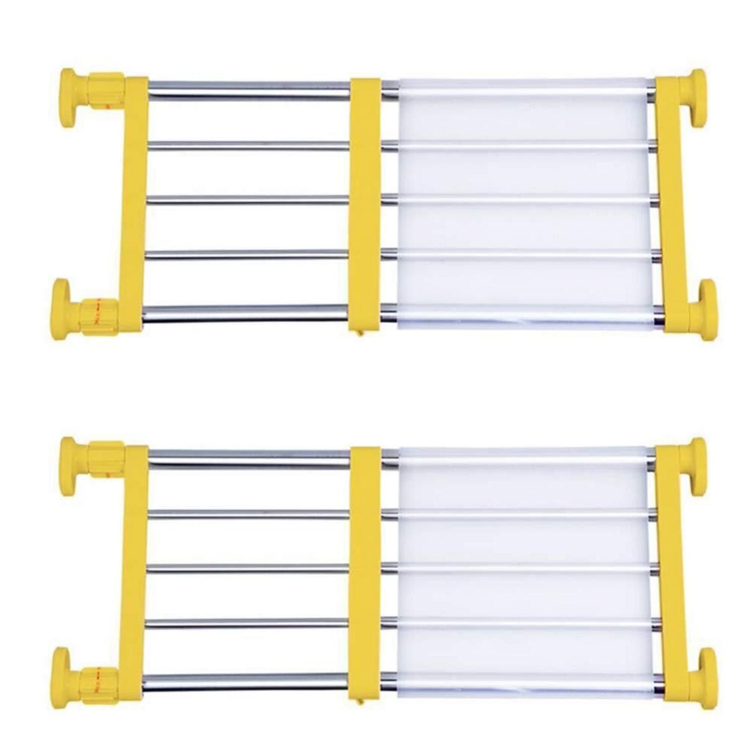LuxusKollektion Teleskopregal Teleskopregal Verstellbar Gelb 25x40-60cm 2Stück, 2-tlg.
