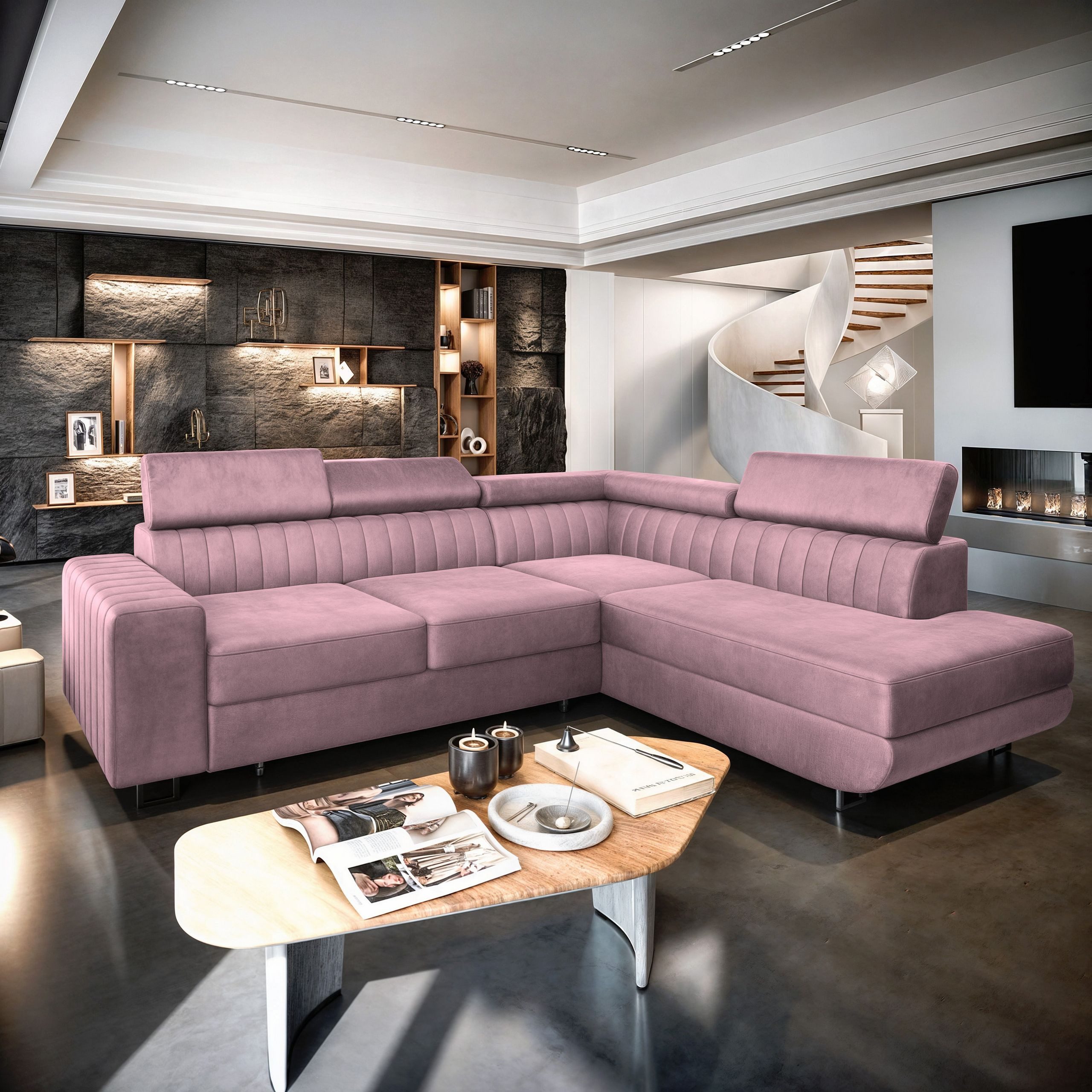 Masseno Ecksofa NOLA mit Schlaffunktion L-Form, günstig online kaufen