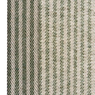 Vorhang Ösengardine Streifen grün beige Ösen schwarz 130x245cm SCHÖNER LEBEN., SCHÖNER LEBEN., Ösen (1 St), blickdicht, Kunstfaser, handmade, made in Germany, pflegeleicht, vorgewaschen