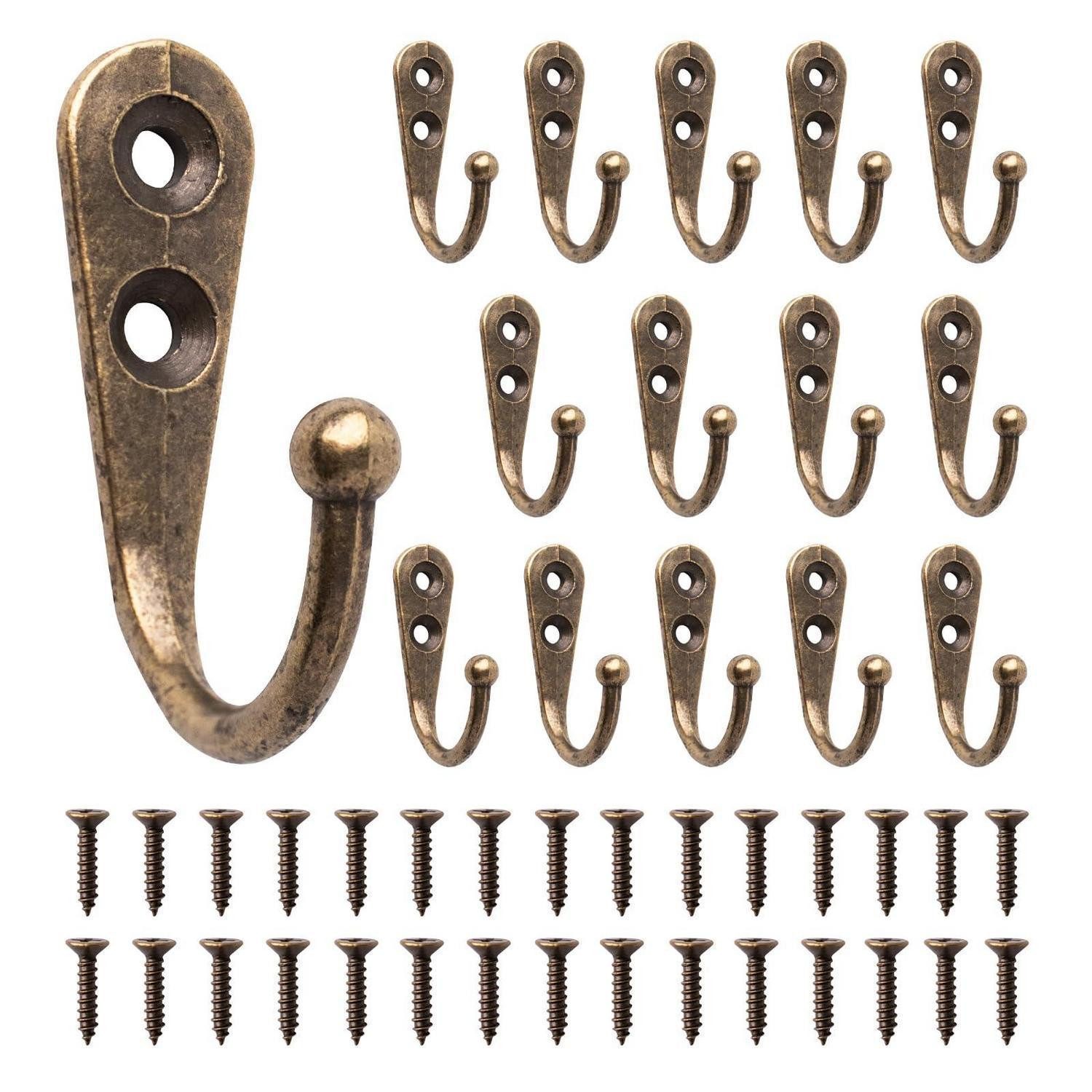 LuxusKollektion Kleiderhaken 15x Schlüsselhaken Bronze Vintage, (15-St)