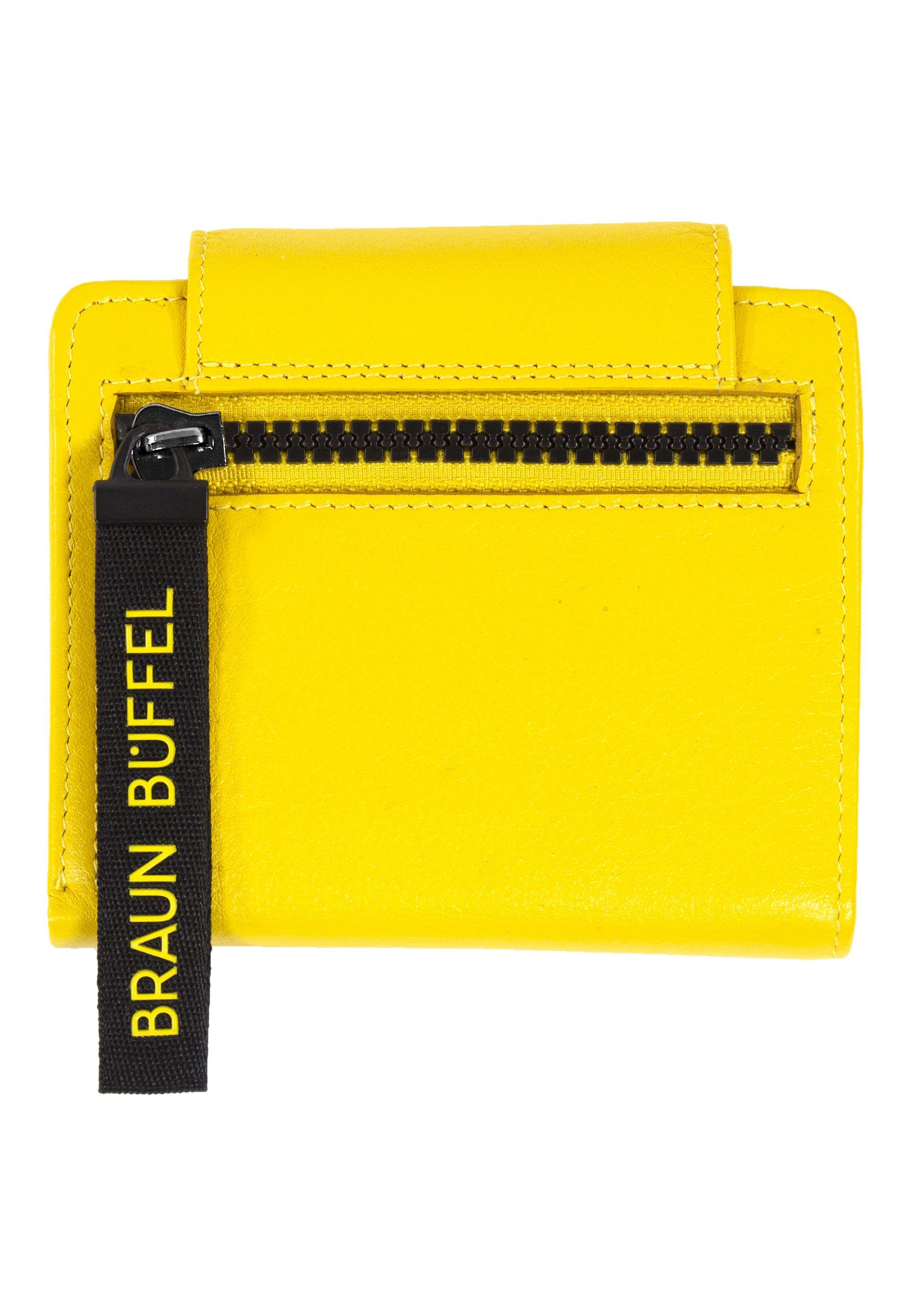 Braun Büffel 4 gelb Geldbörse CAPRI Kartenfächern S, mit