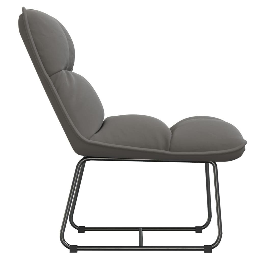 vidaXL Relaxsessel Relaxstuhl mit Metallgestell Hellgrau Samt (1-St)