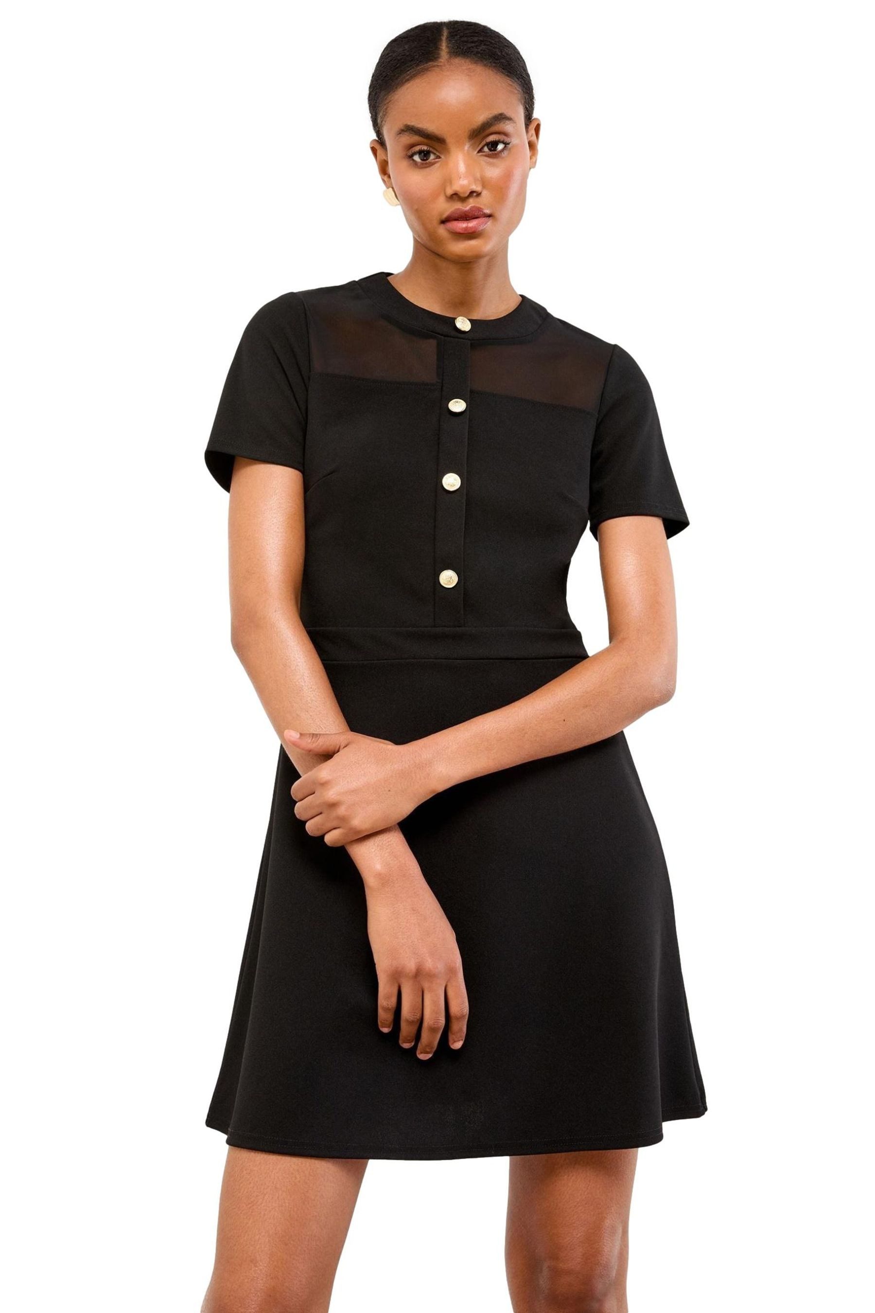 LIPSY Minikleid Lipsy Mini-Skaterkleid mit Military-Knöpfen (1-tlg)