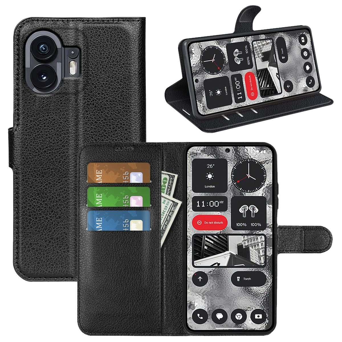 Wigento Handyhülle Für Nothing Phone 2 Handy Tasche Wallet Hülle Case Cover Schutz Etuis
