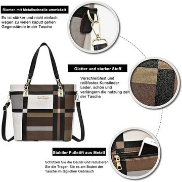 REDOM Henkeltasche Umhängetasche Handtasche Leder Tragetasche Aktentasche Tasche Damen (Schultertasche Arbeitstasche Messenger-Tasche Top Griff Schultergurt, 6-tlg., Freizeittasche, Ledertasche, Unitasche, Bürotasche), für Frau Frauen Jungen Freizeit Arbeit Business Schule Büro Reisen usw