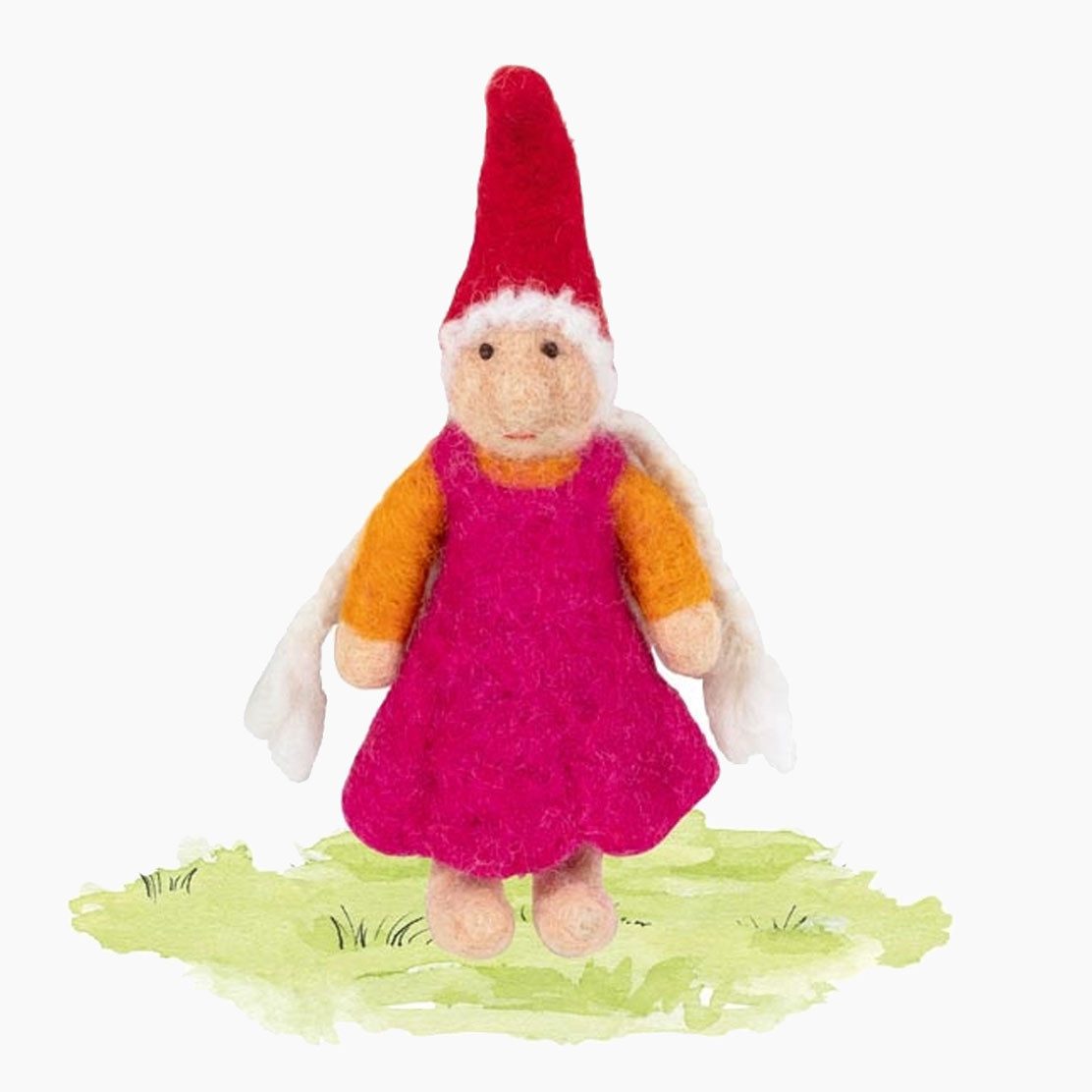 goki Biegepuppe Filzzwerg Thilda (Packung, 1-tlg., set), Figur aus Wollfilz ist perfekt für kleine Hände