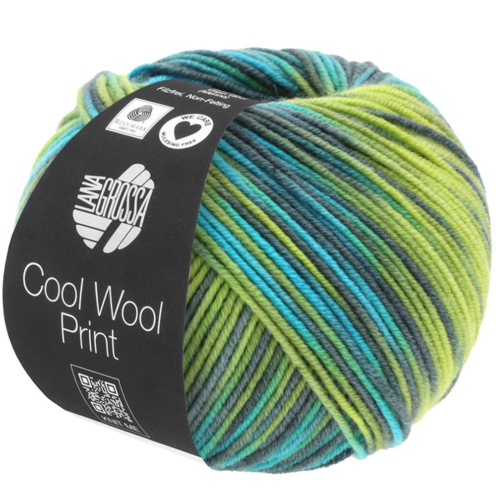 LANA GROSSA COOL WOOL PRINT Häkelwolle, 160 m (pflegeleichtes Strickgarn aus extrafeiner Merinowolle), 50 g