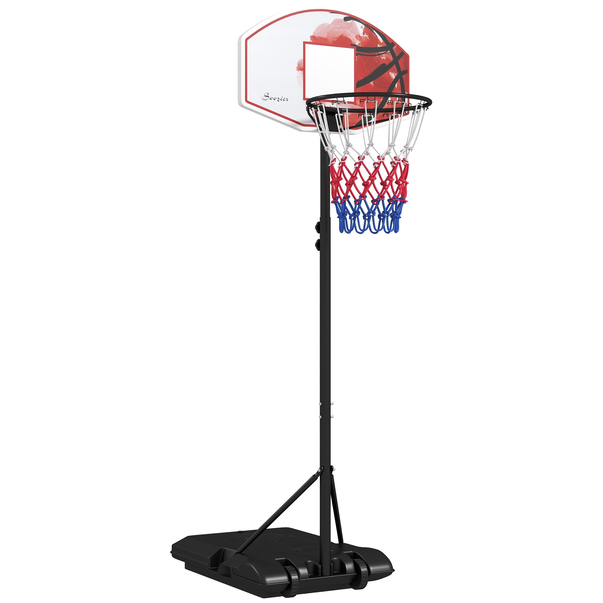 Basketballständer 179-209 cm höhenverstellbar mit Rollen, Basketballanlage Standfuß