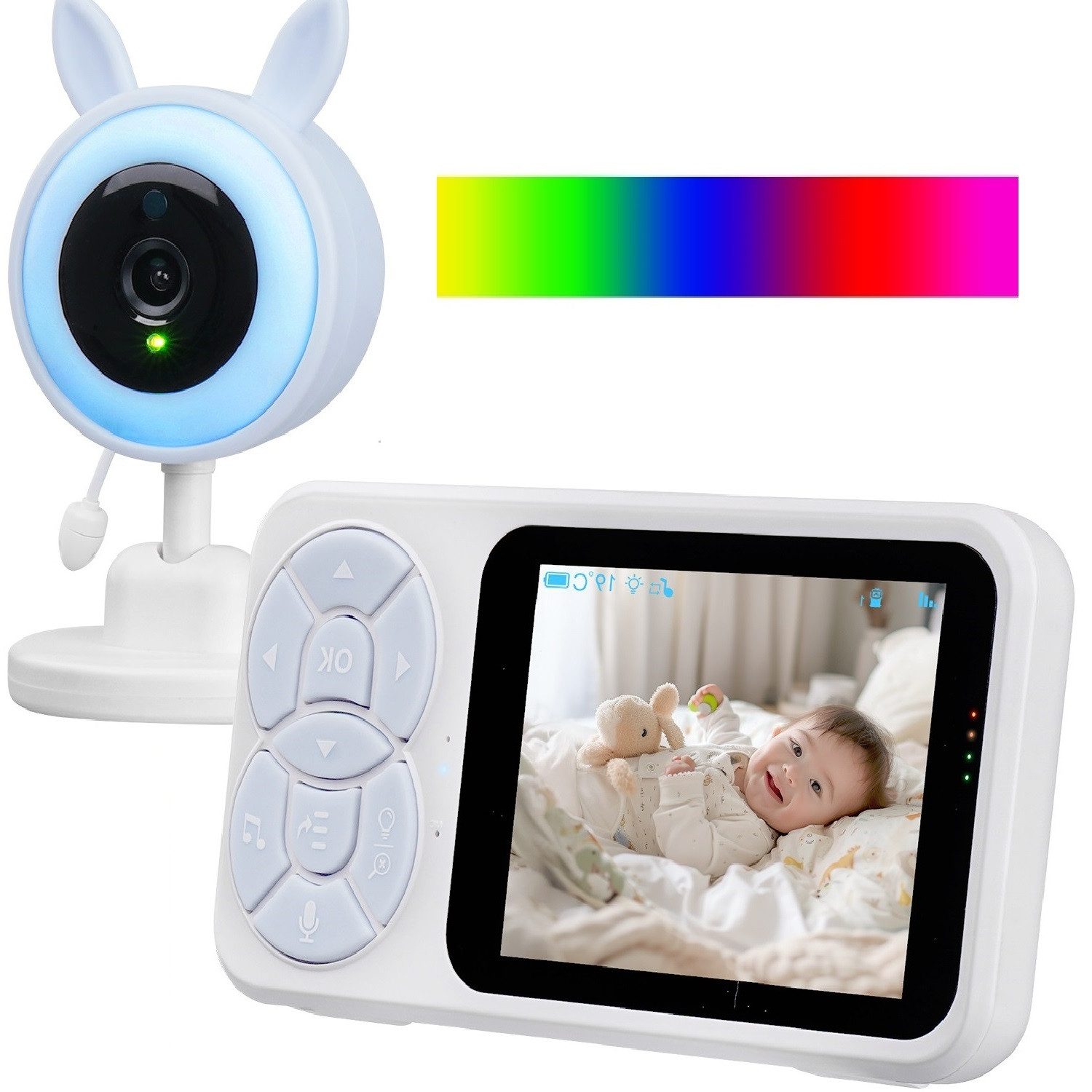 Video-Babyphone 3,5″ Babyphone Monitor mit IPS-Display & Nachtsicht
