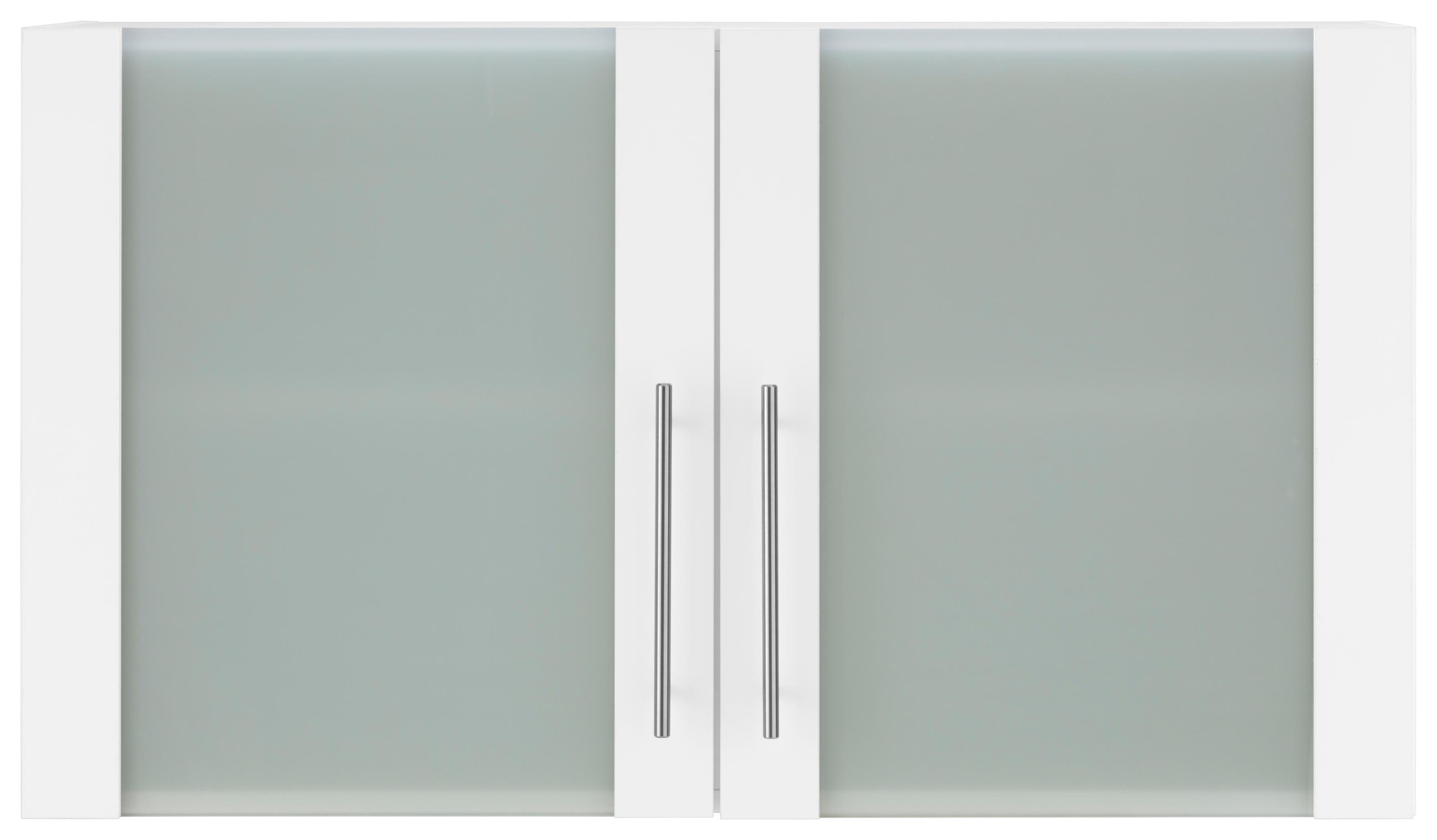 wiho Küchen Glashängeschrank Cali Front mit Glaseinsatz Front: Weiß Glanz, Korpus: weiß | Weiß