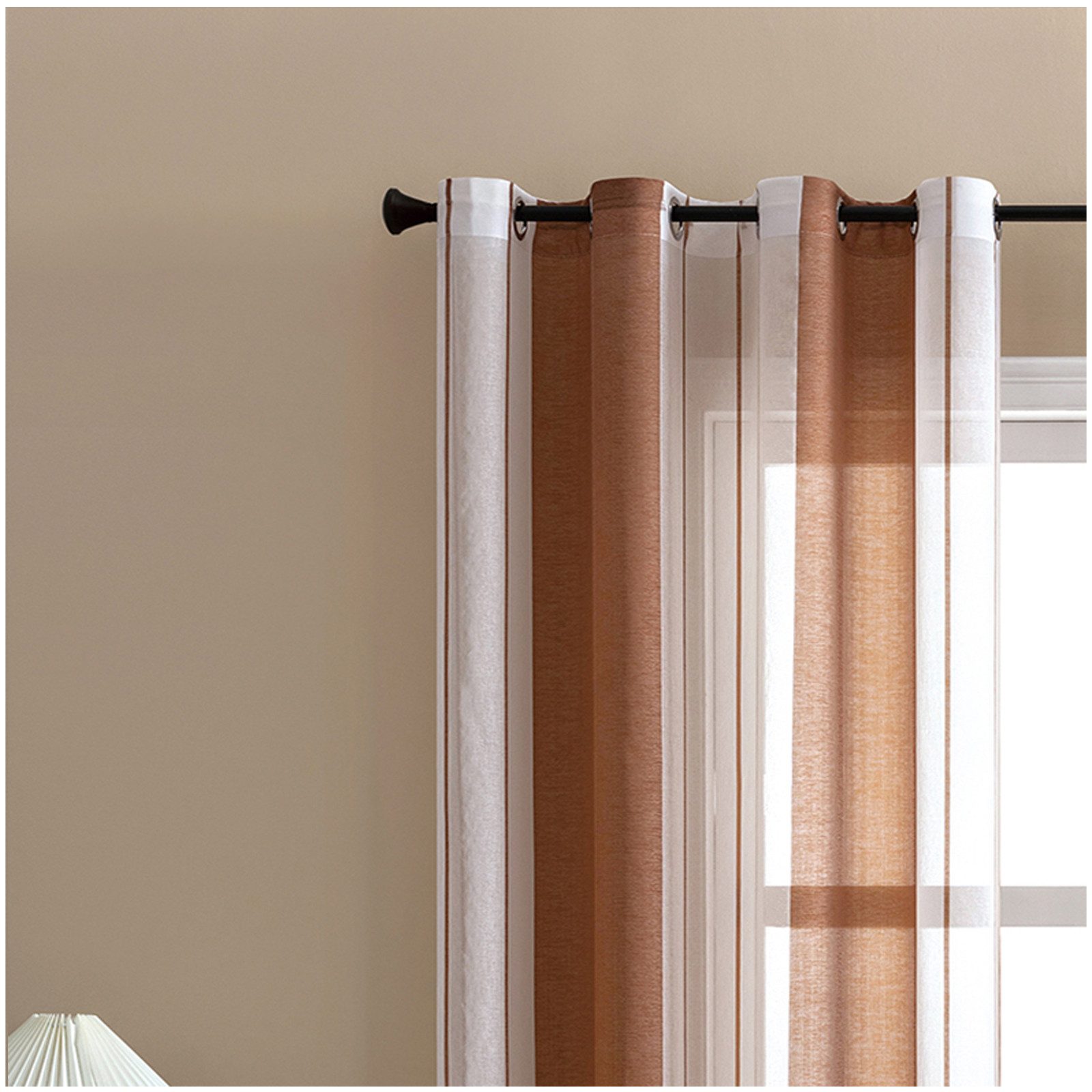 Jibenhome Schiebegardine 2 Stück Vorhang Gestreifter,Ösen Gardine,Voile Fen günstig online kaufen