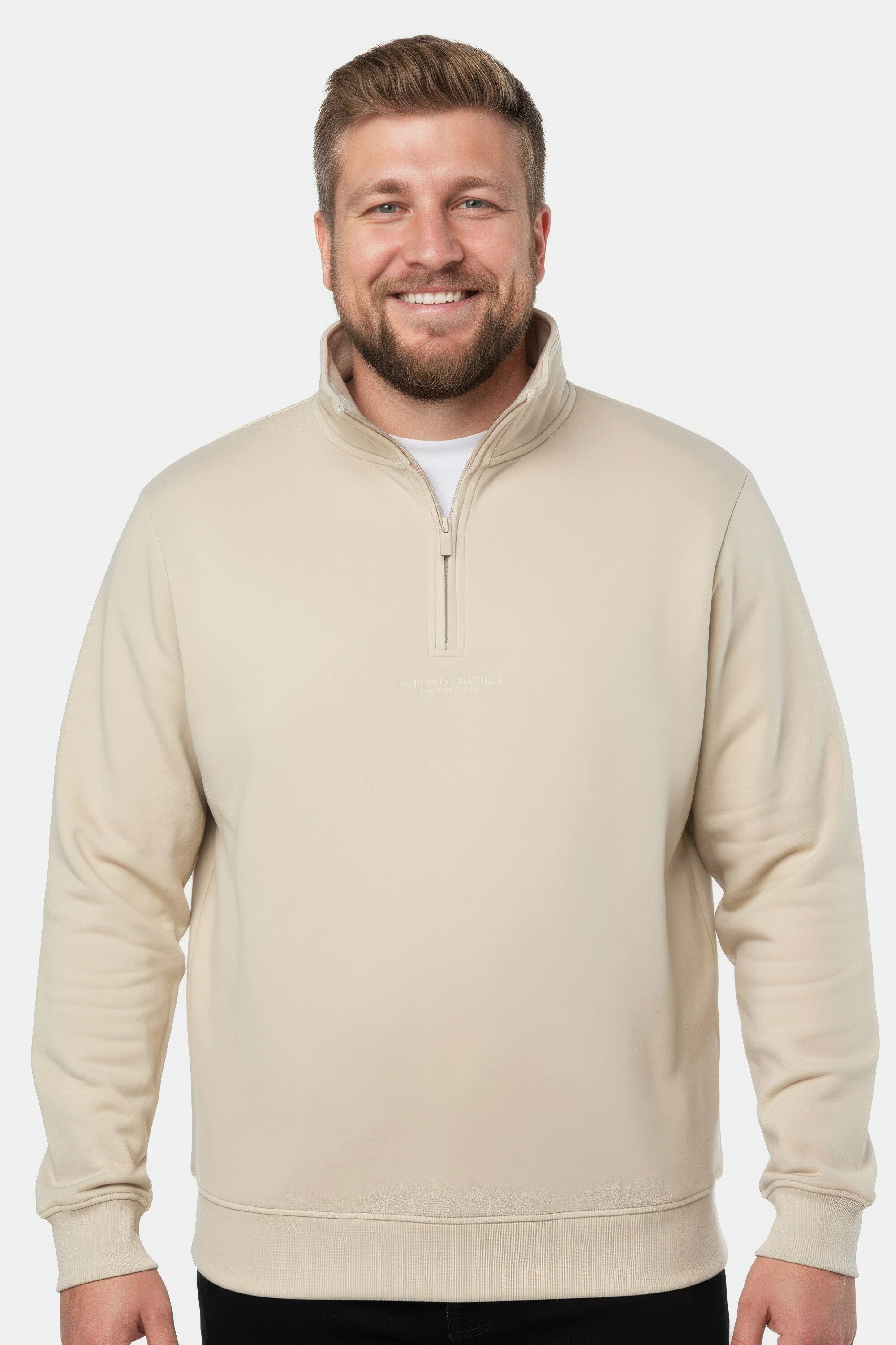Sweatshirt Troyer Sweat Stehkragen mit Zipper