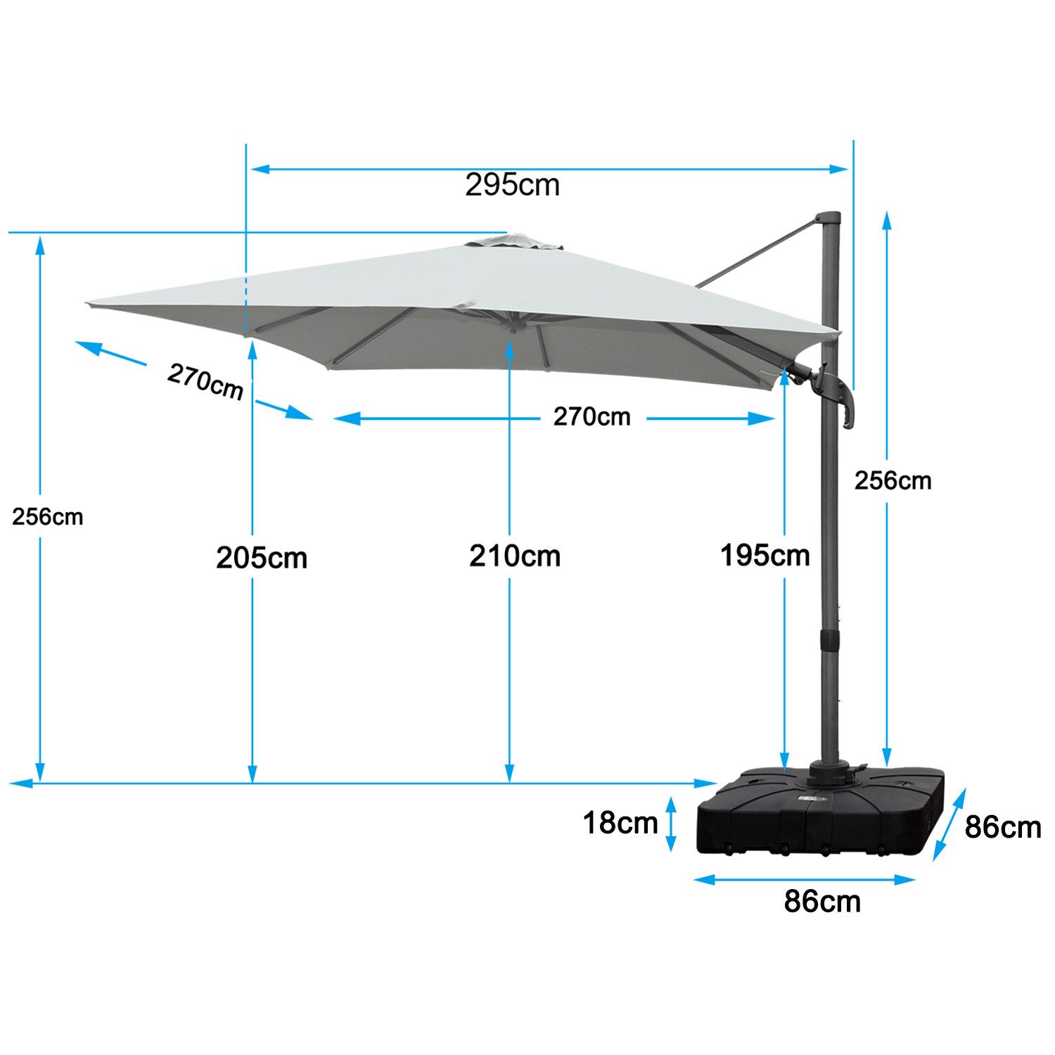 RANSENERS Sonnenschirm AMS270-Kreuzbasis, LxB: 270x270 cm, günstig online kaufen