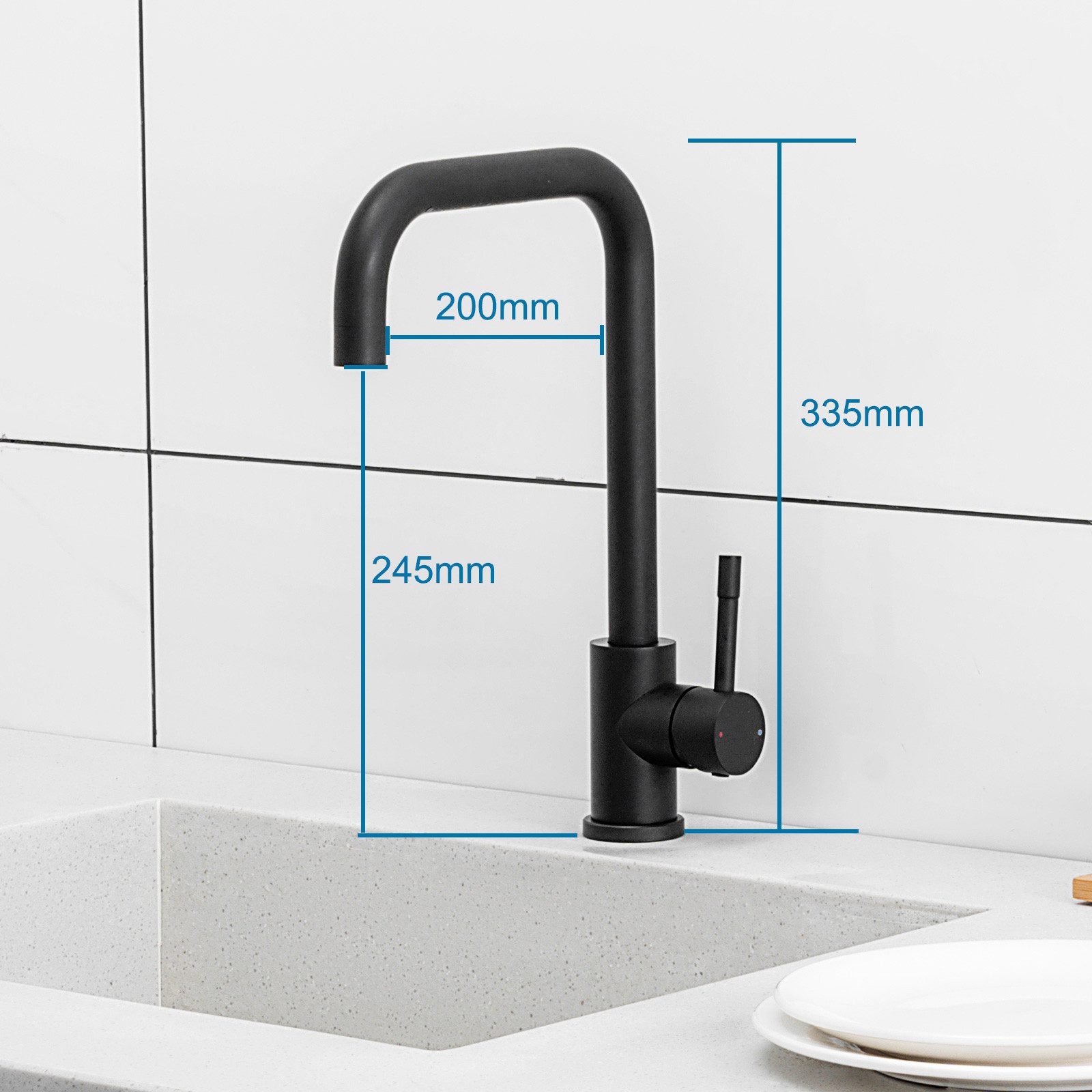 CECIPA MAX Küchenarmatur Schwarz/Gebürstet Spültischarmatur 360° günstig online kaufen