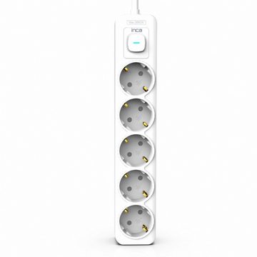 INCA IPW-44SY 5fach, LED Anzeige Kinderschutzfunktion Weiß 1,5m Steckdosenleiste (Kabellänge 1.5 m)