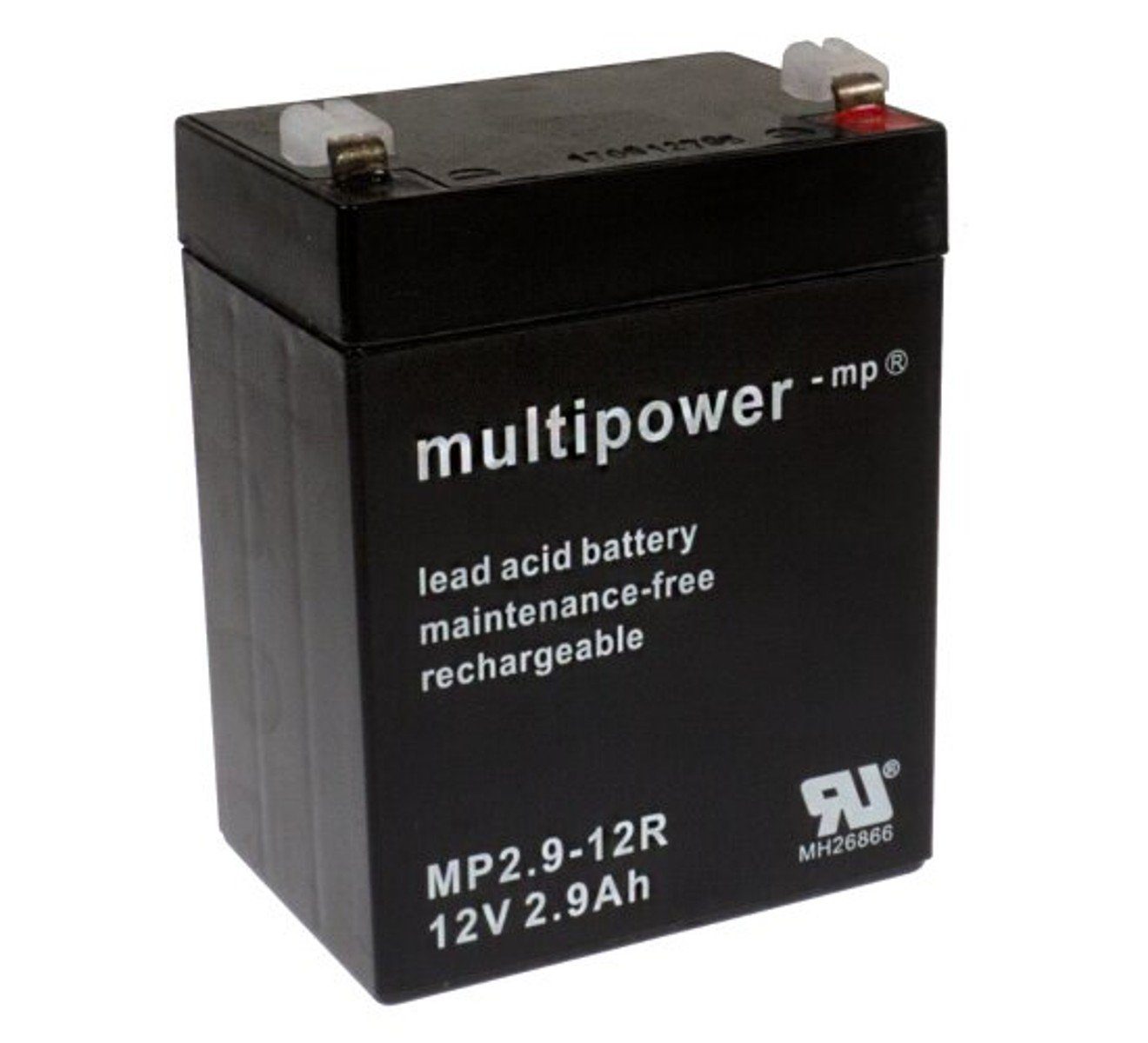 Multipower Blei-Akku MP2,9-12R Pb 12V / 2,9Ah Faston 4,8, Pluspol rechts Bleiakkus