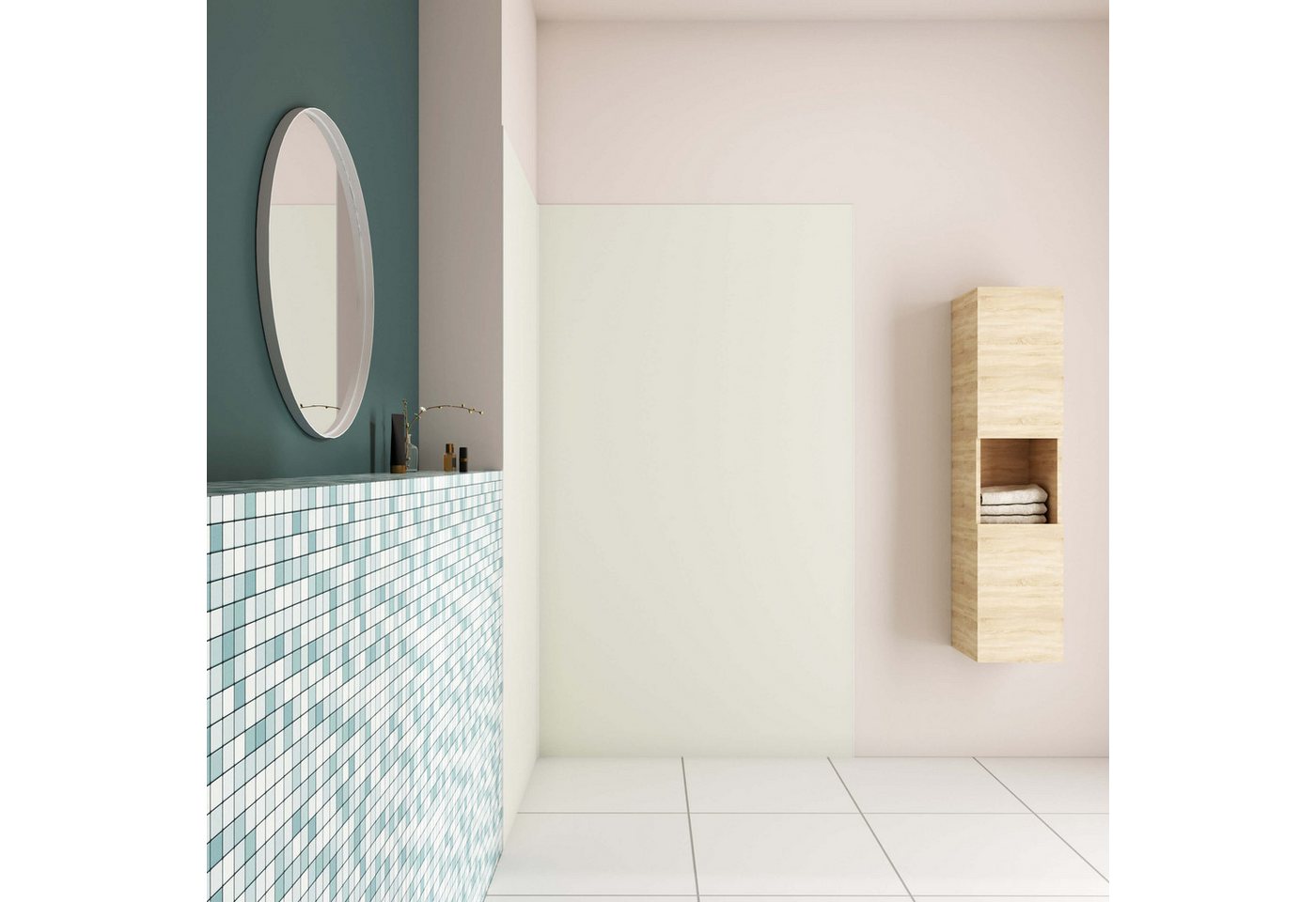 Thumbnail - AICA Duschwand Duschrückwand 210cm PE-Aluminiumpaneele wasserdichte Dushwandpaneele