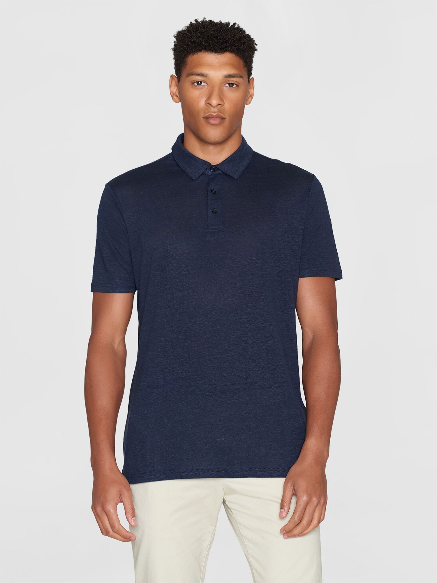 KnowledgeCotton Apparel Poloshirt Organic Linen Polo