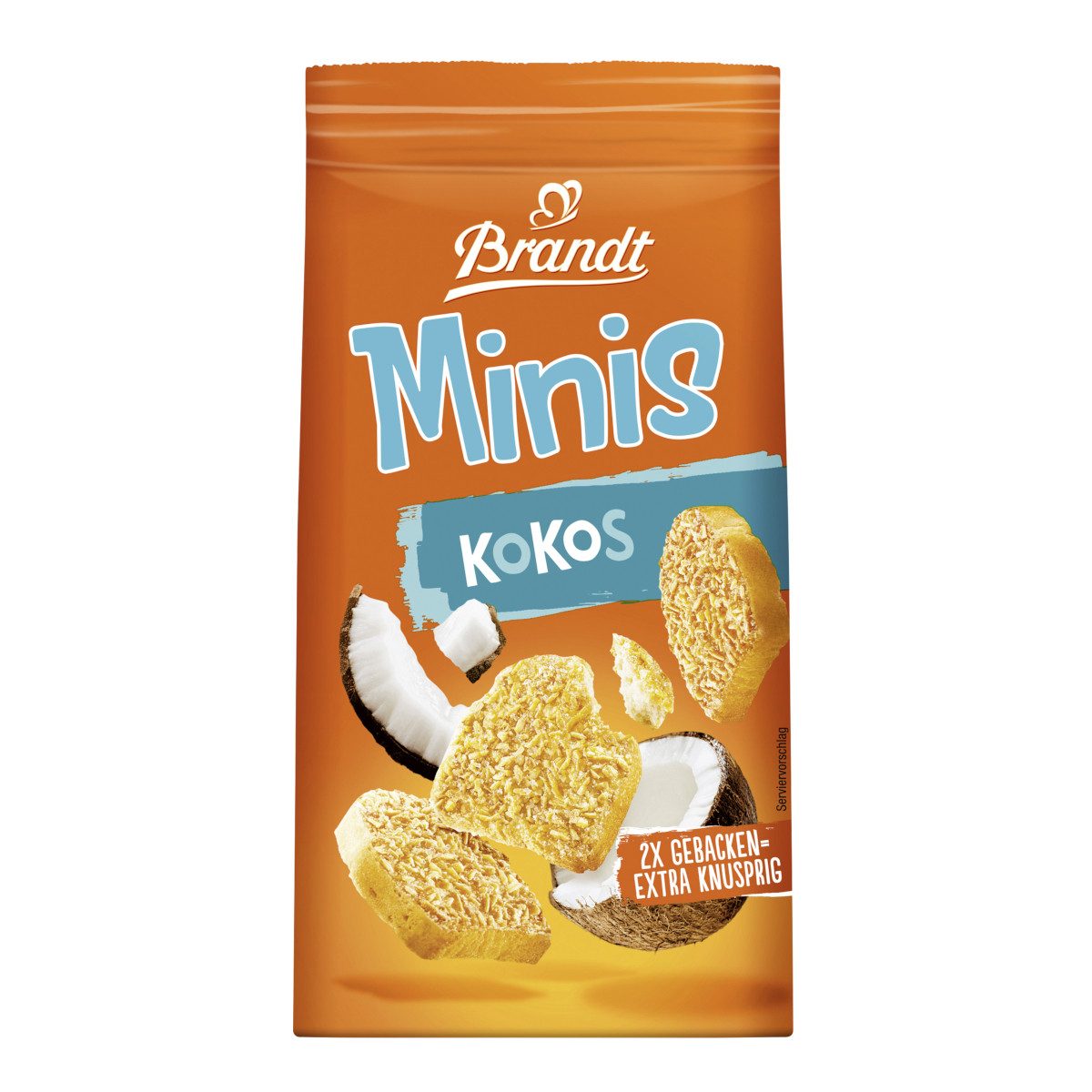 Brandt Brot, Brandt Minis Kokos Zwieback mit Kokosraspeln Packung 120g