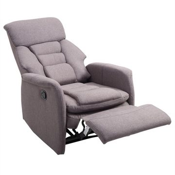 IDIMEX Relaxsessel RELAJO, Relaxsessel Fernsehsessel Liegesessel TV Sessel mit Stoffbezug in grau