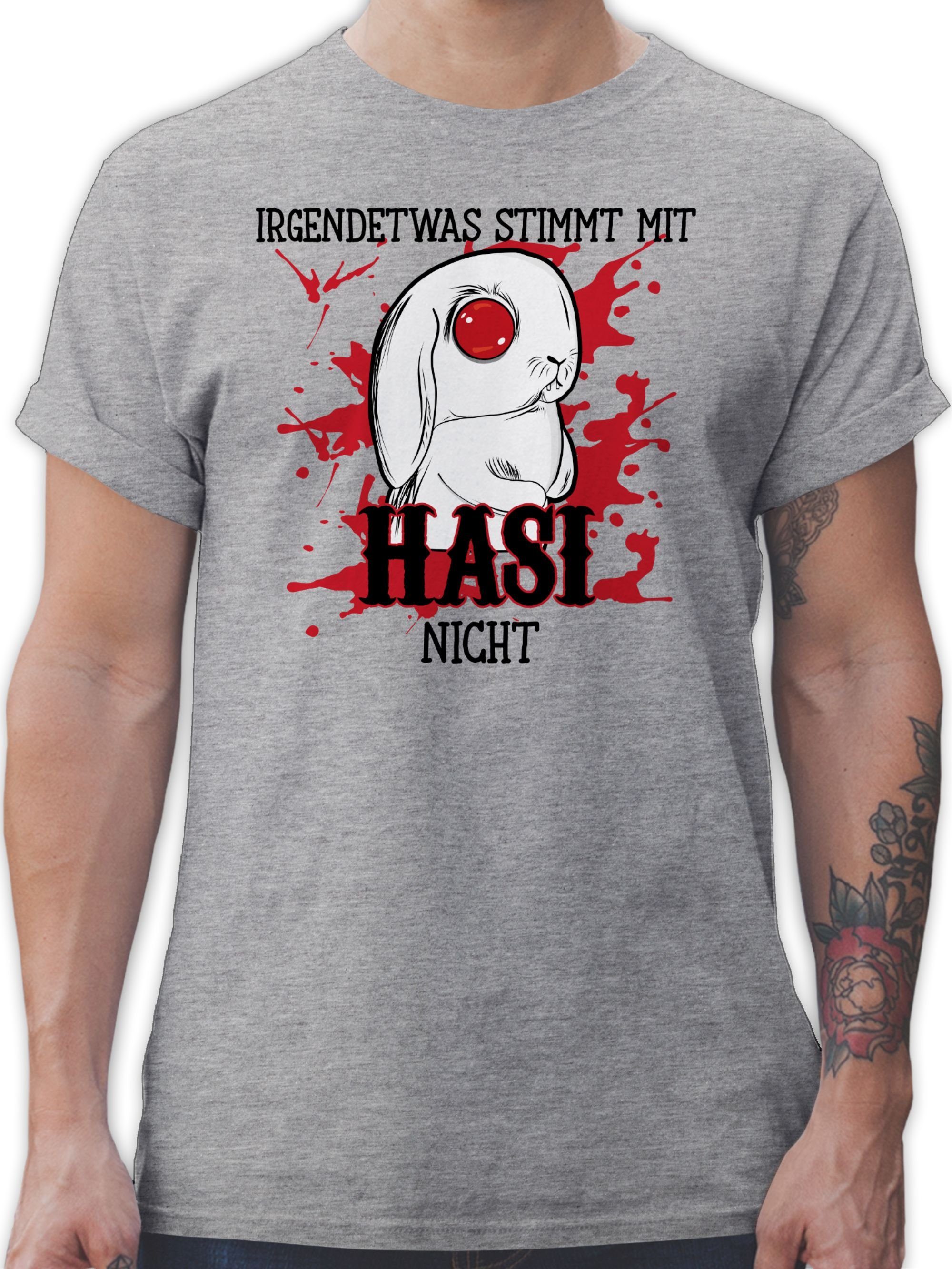 Shirtracer T-Shirt Irgendetwas stimmt mit Hasi nicht - Ostergeschenke - Herren Premium T-Shirt oder mit Osterhasen, Geschenke für Partner zu Ostern, kleine Ostergeschenke als Oster - Kleinigkeit