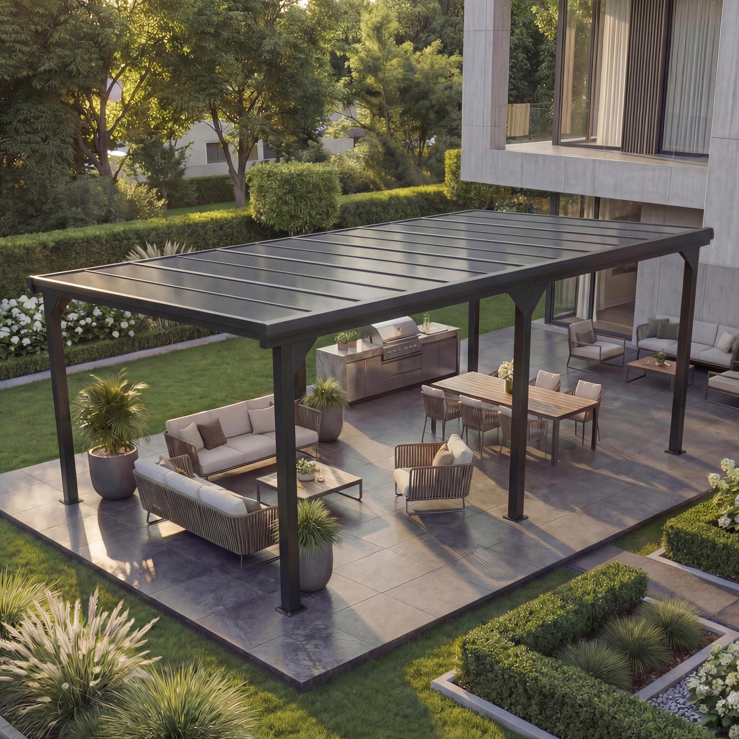 MCW Pergola MCW-O23, BxTxH: 604x316x249 cm, (1-tlg), Als Terrassenüberdachung oder Gartenpavillon