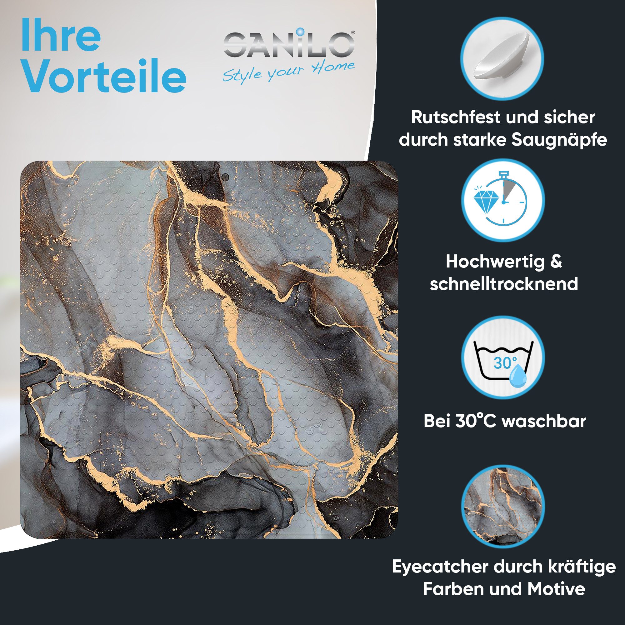 Sanilo Duschmatte Marmor Abstrakt, rutschfest & günstig online kaufen