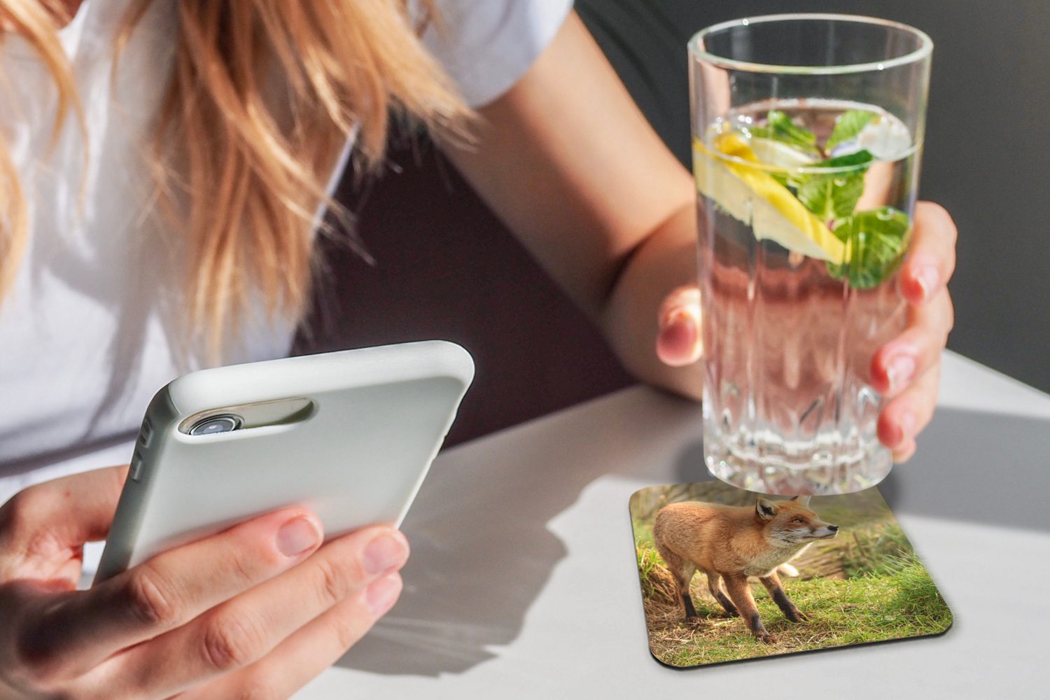 Korkuntersetzer, für Zubehör Licht, Untersetzer, Wald Glasuntersetzer, Fuchs Gläser, 6-tlg., MuchoWow Glasuntersetzer Tasse Tischuntersetzer, - -