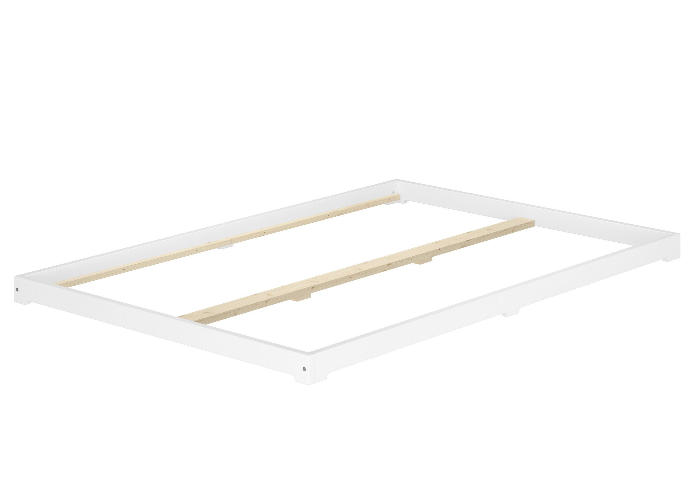 ERST-HOLZ Massivholzbett Bodenbett Holzbett Doppelbett Kiefer Massiv Weiß 1 günstig online kaufen