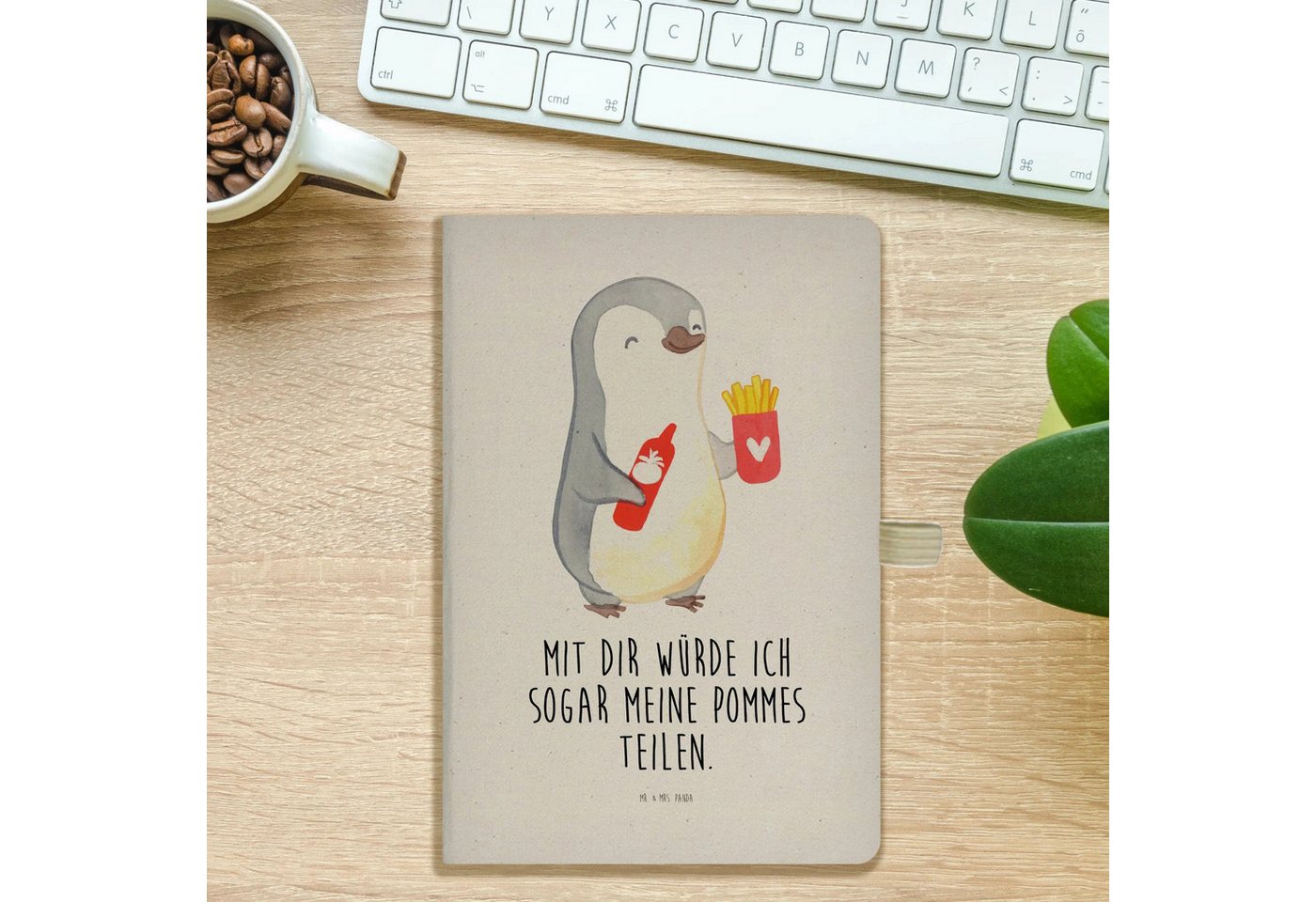 Thumbnail - Mr. & Mrs. Panda Notizbuch Pinguin Pommes - Transparent - Geschenk, Valentinstag, Jahrestag, A5 Mr. & Mrs. Panda, Hochwe...