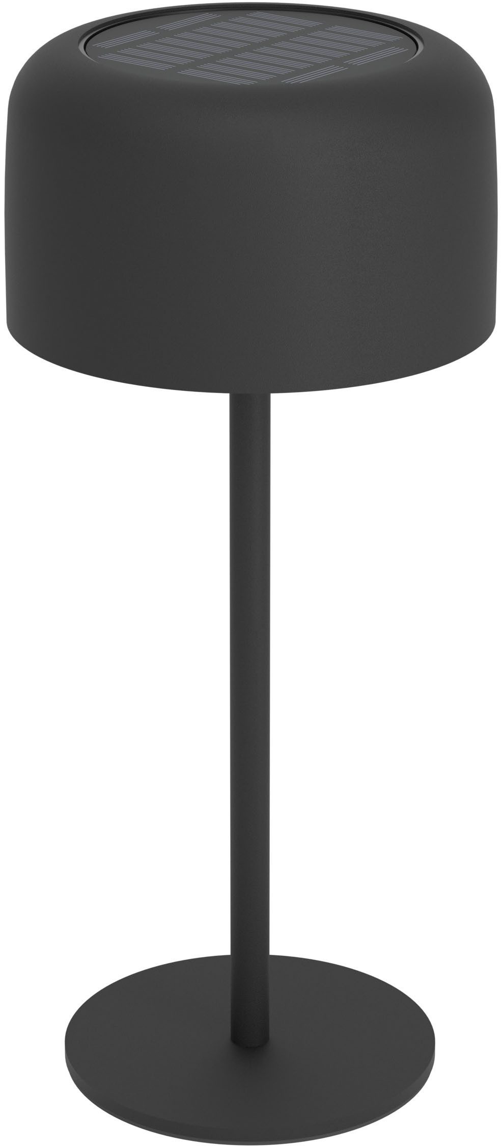 EGLO Tischleuchte ROCCANOVA Tischlampe - Stahl - SOLAR-LED - 2,8W - IP44, Dimmfunktion, USB-Anschluss mit Ladefunktion, mehrere Helligkeitsstufen, LED fest integriert, Warmweiß, Solarleuchte, Außentischleuchte, Akku, Leselampe, H30 x Ø13,5 cm