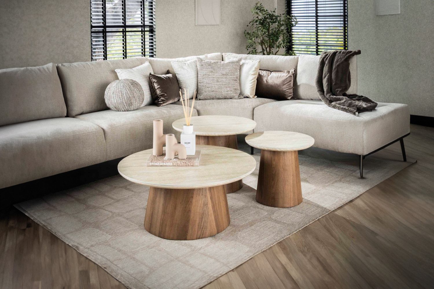 KAWOLA Couchtisch PRETO (Set, 3-St), Keramik günstig online kaufen