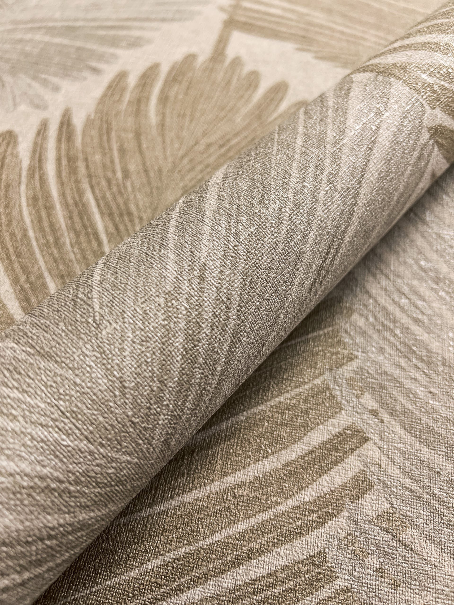 Newroom Vliestapete, Beige Tapete Modern Palmenblätter - Glanztapete Muster günstig online kaufen